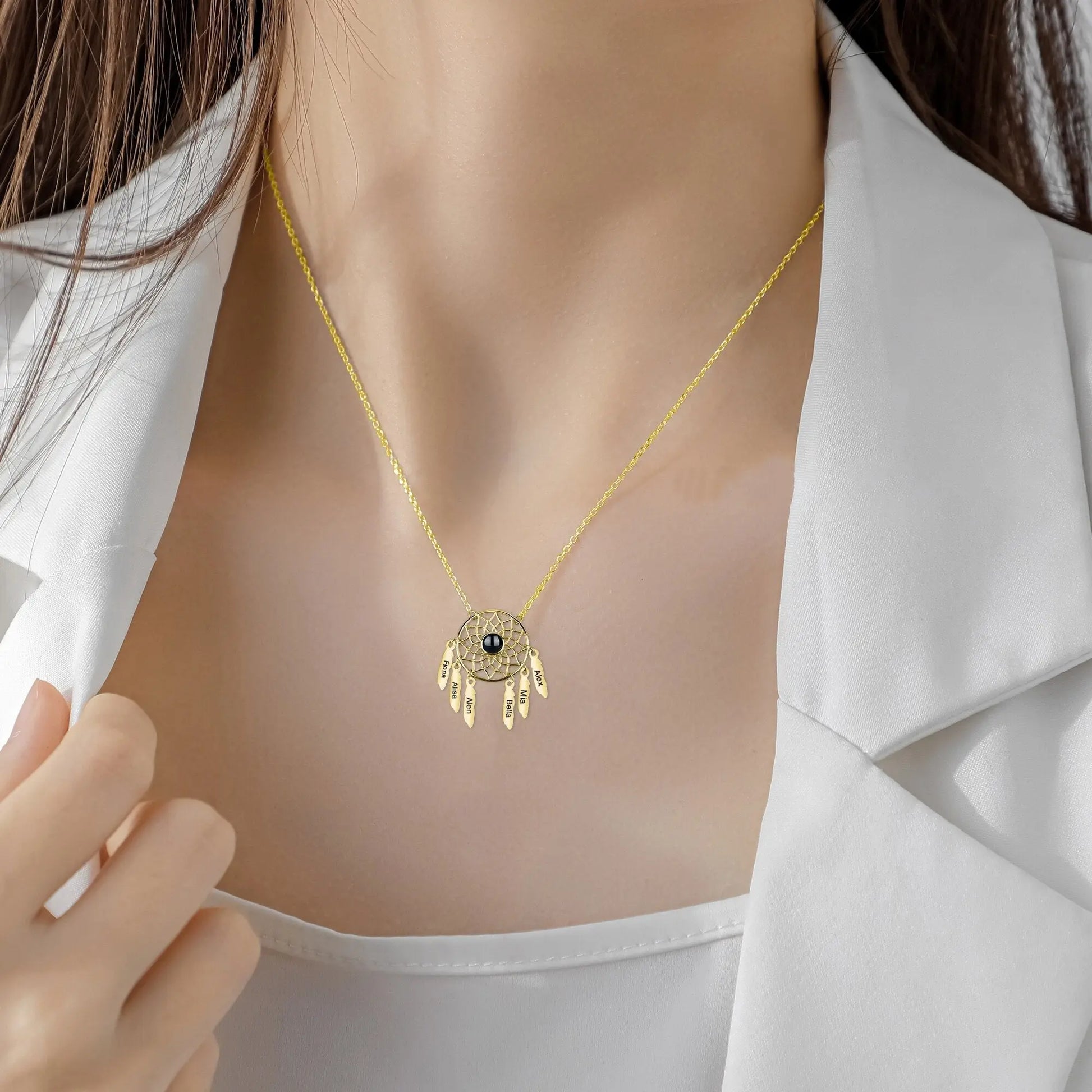 Customized Photo Dream catcher Projection Pendant Necklace - Blade & Thread