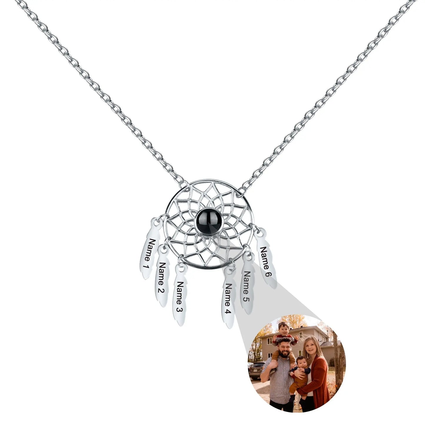 Customized Photo Dream catcher Projection Pendant Necklace - Blade & Thread