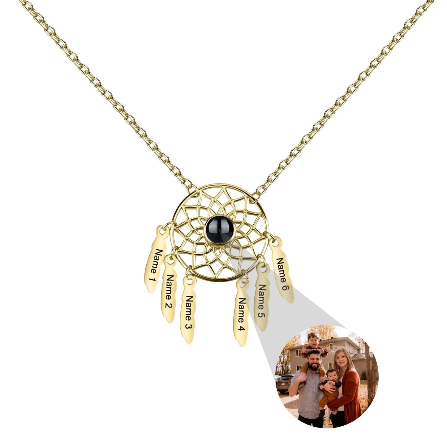 Customized Photo Dream catcher Projection Pendant Necklace - Blade & Thread