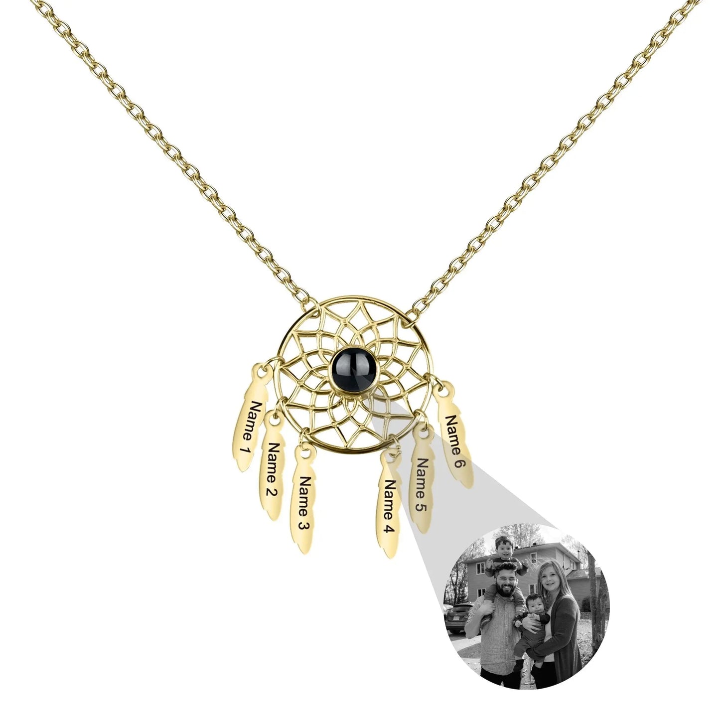 Customized Photo Dream catcher Projection Pendant Necklace - Blade & Thread