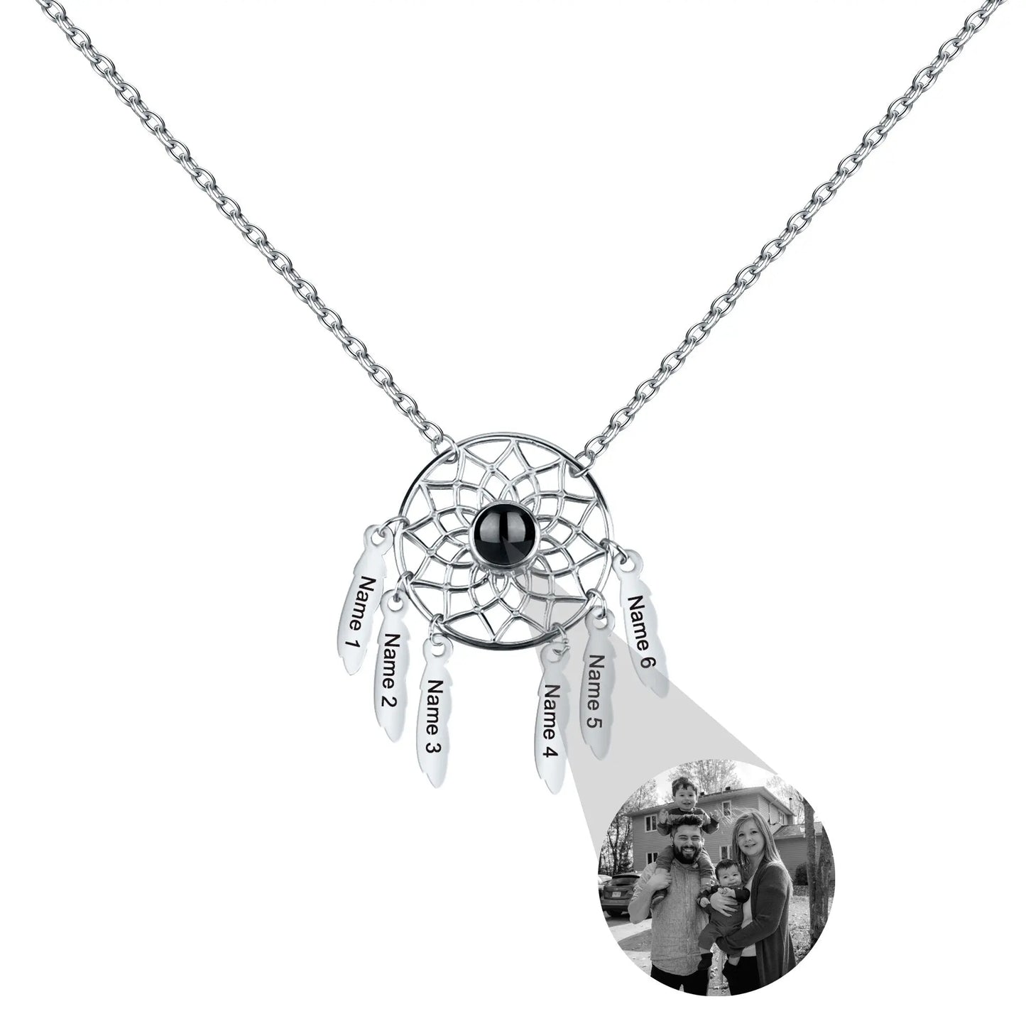 Customized Photo Dream catcher Projection Pendant Necklace - Blade & Thread