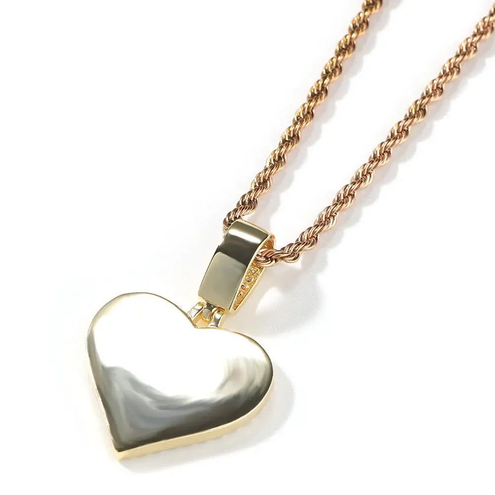 Customized photo heart shape pendant couple necklace - Blade & Thread