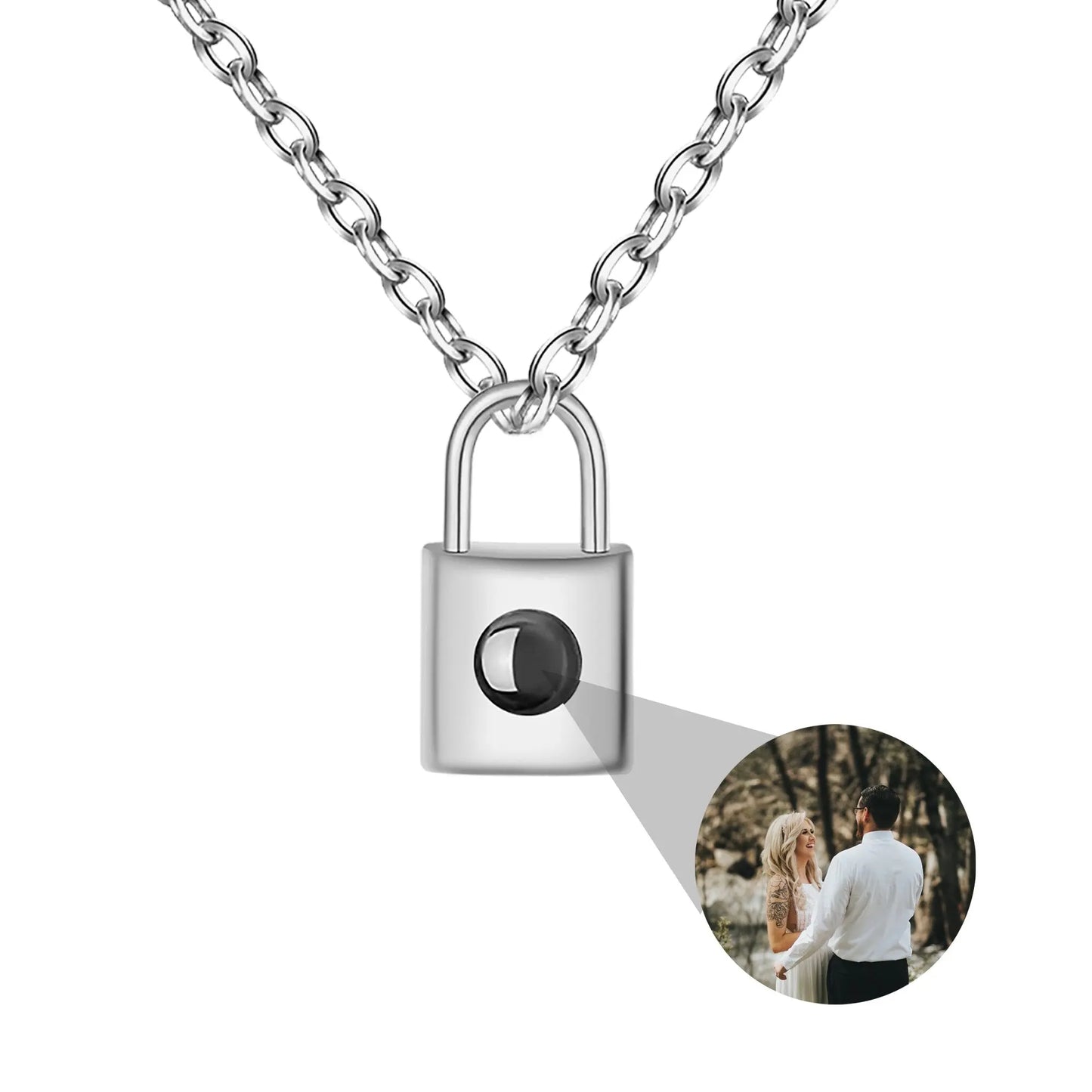 Customized photo key lock Projection Photo Necklace Personality Creative Pendant - Blade & Thread