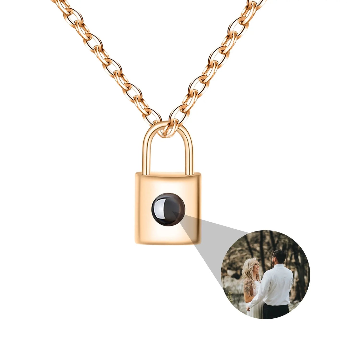 Customized photo key lock Projection Photo Necklace Personality Creative Pendant - Blade & Thread