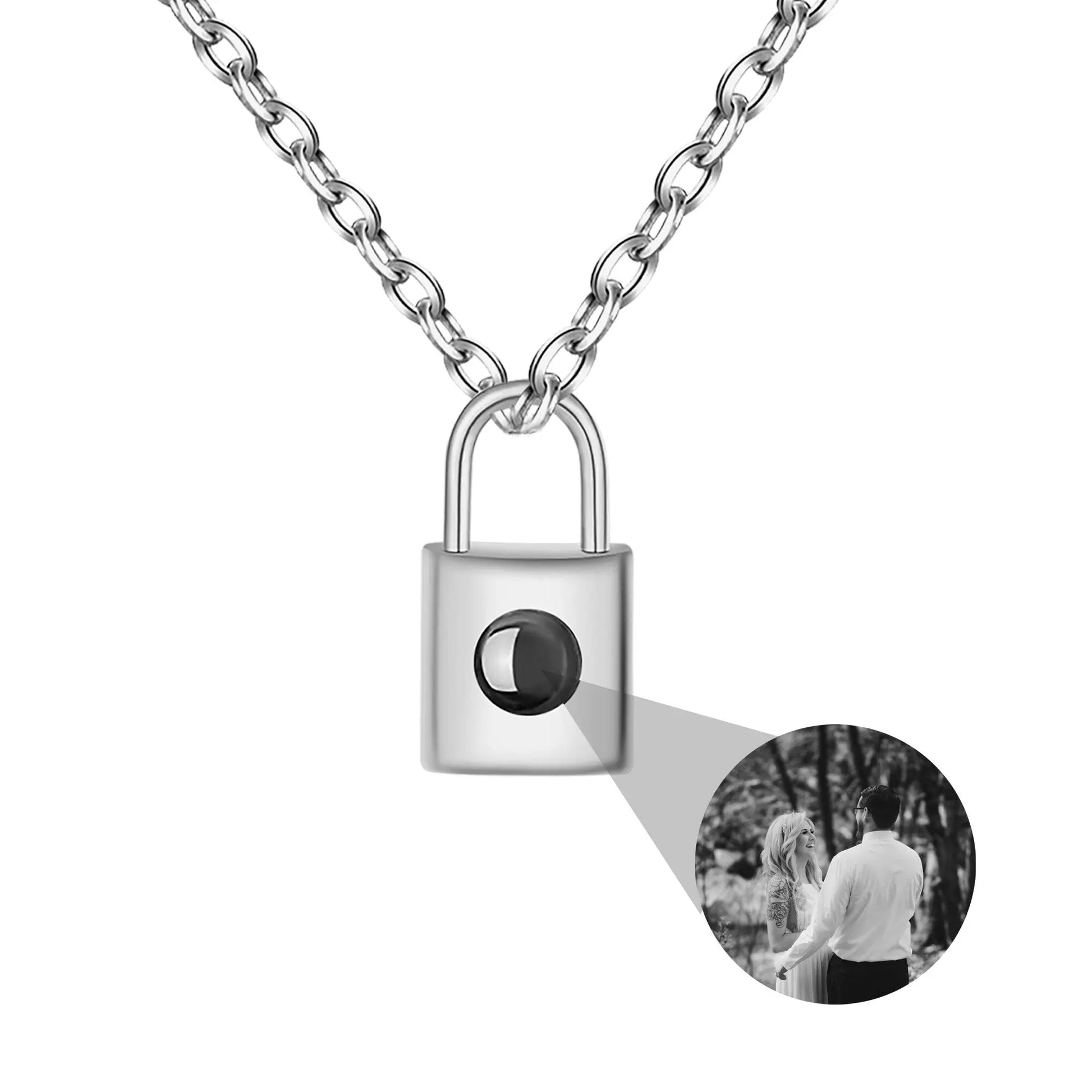 Customized photo key lock Projection Photo Necklace Personality Creative Pendant - Blade & Thread
