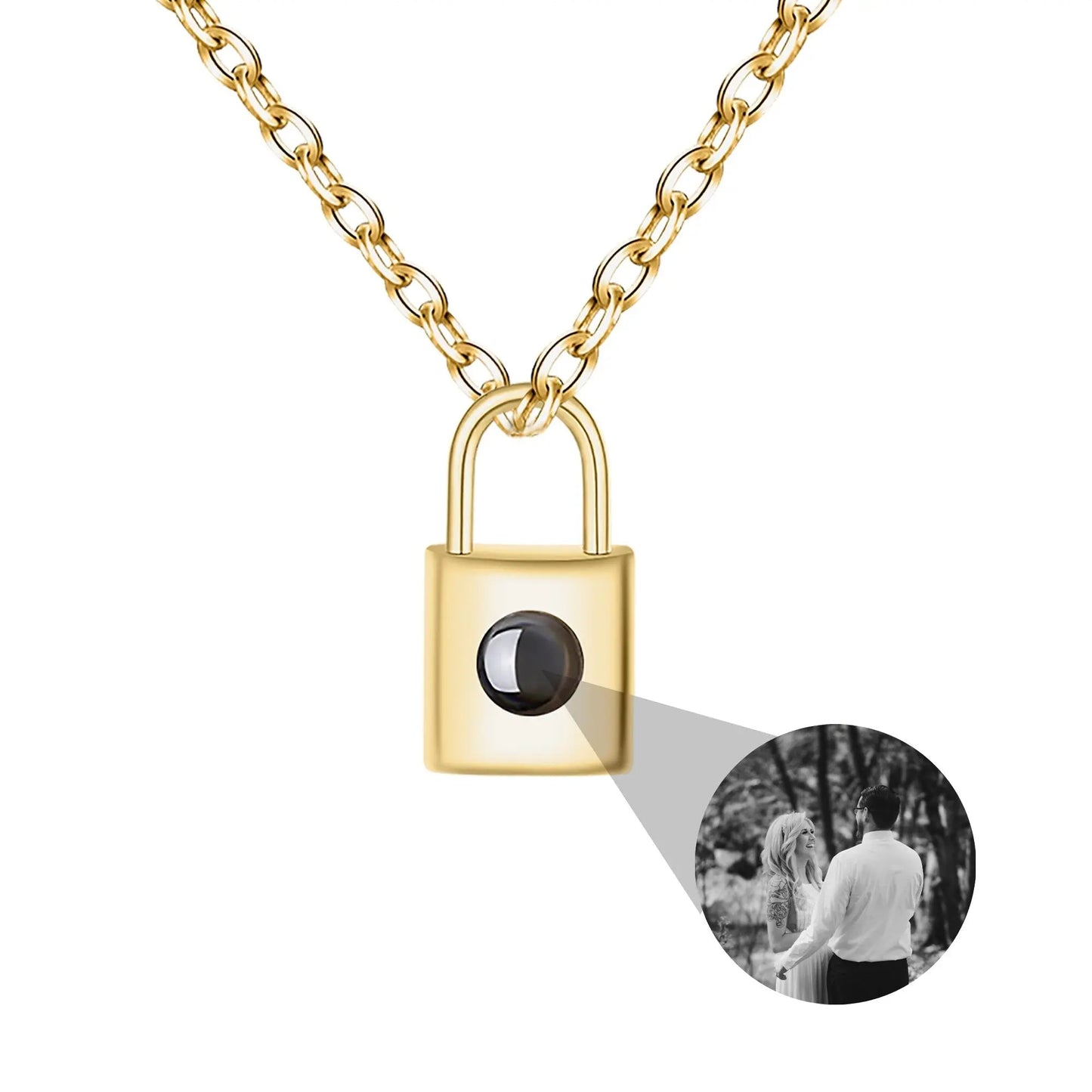 Customized photo key lock Projection Photo Necklace Personality Creative Pendant - Blade & Thread