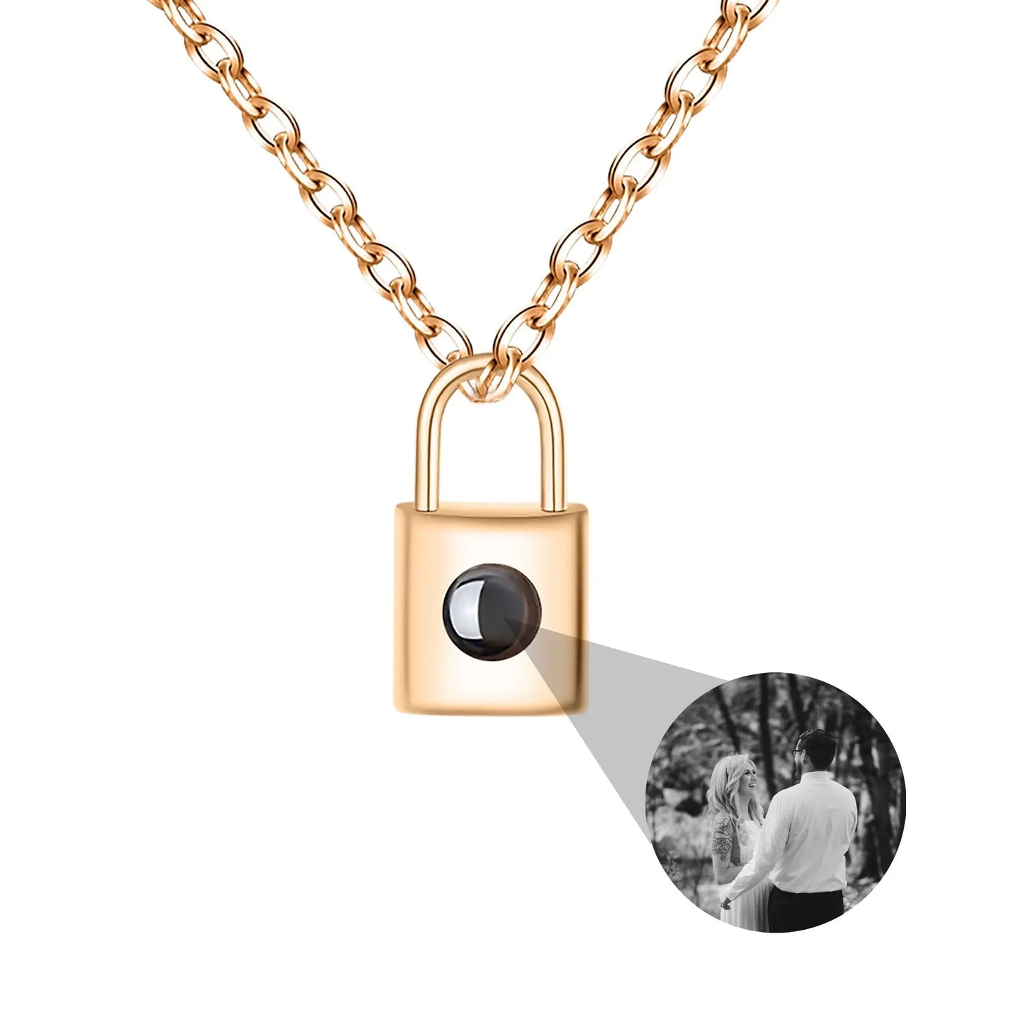 Customized photo key lock Projection Photo Necklace Personality Creative Pendant - Blade & Thread
