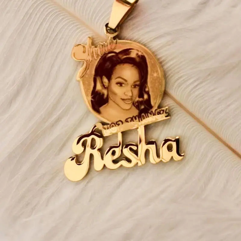 Customized photo name necklace logo letter necklace - Blade & Thread