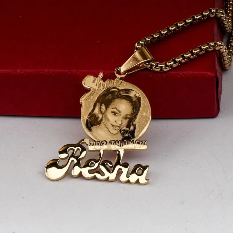 Customized photo name necklace logo letter necklace - Blade & Thread