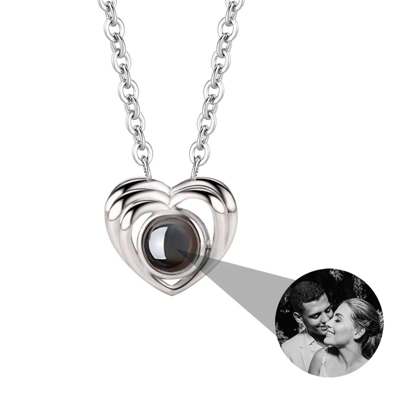 Customized photo necklace Projection Necklace Pendant For Lover Girlfriend - Blade & Thread