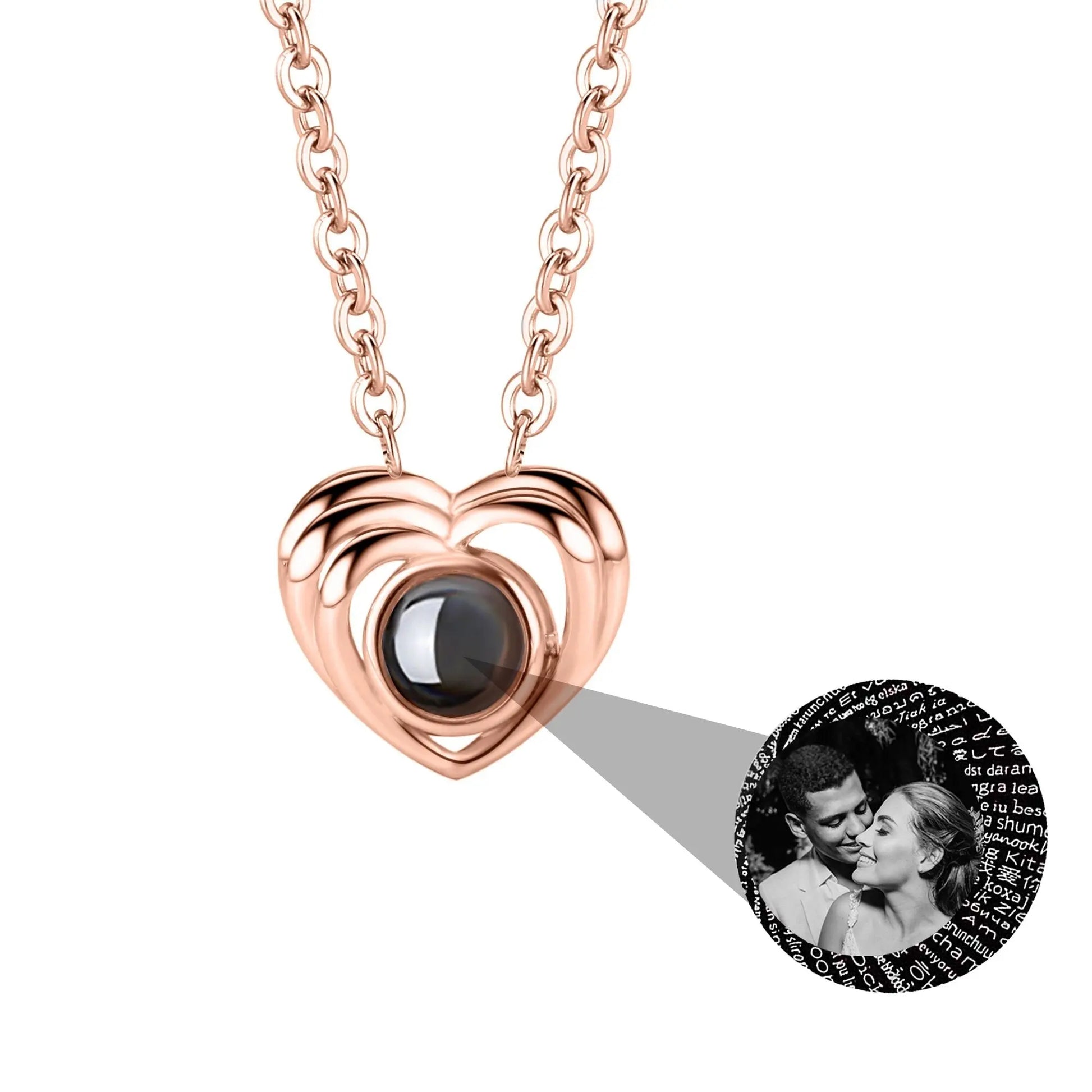 Customized photo necklace Projection Necklace Pendant For Lover Girlfriend - Blade & Thread