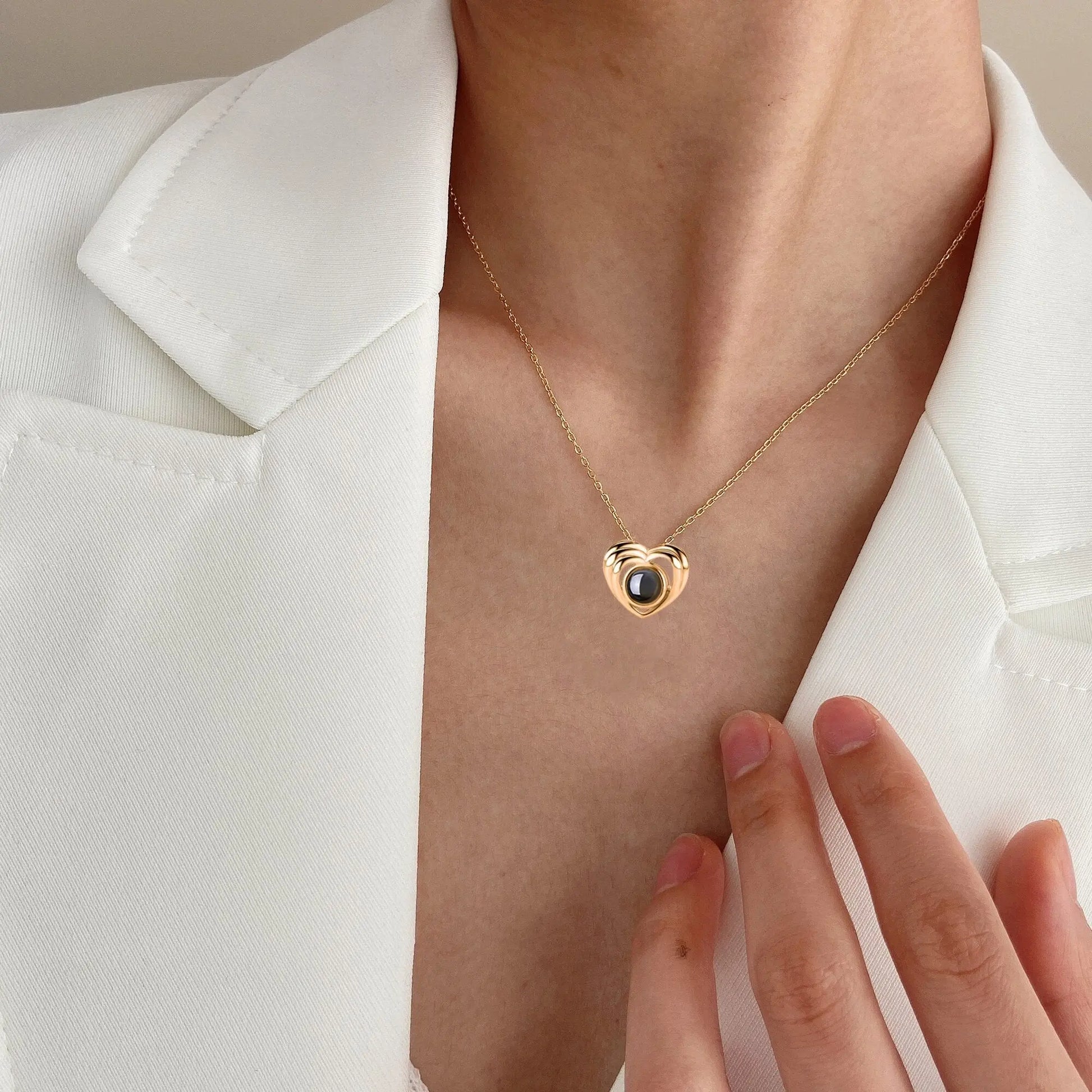 Customized photo necklace Projection Necklace Pendant For Lover Girlfriend - Blade & Thread