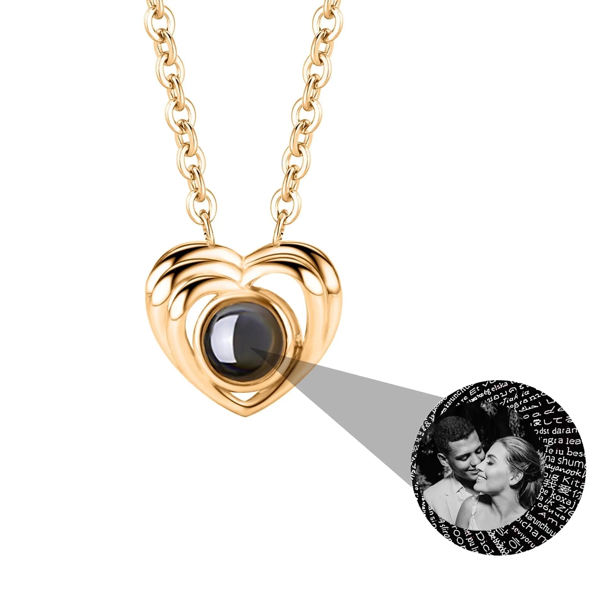 Customized photo necklace Projection Necklace Pendant For Lover Girlfriend - Blade & Thread