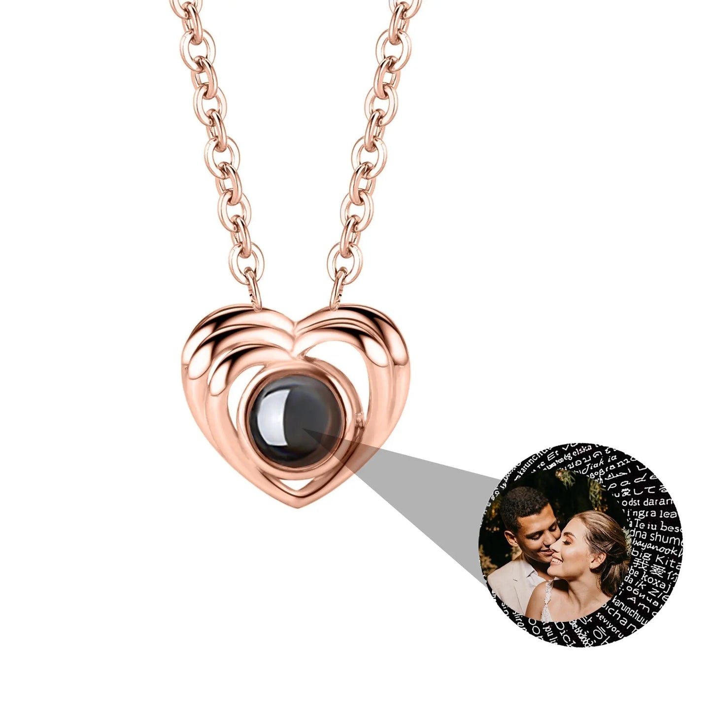 Customized photo necklace Projection Necklace Pendant For Lover Girlfriend - Blade & Thread