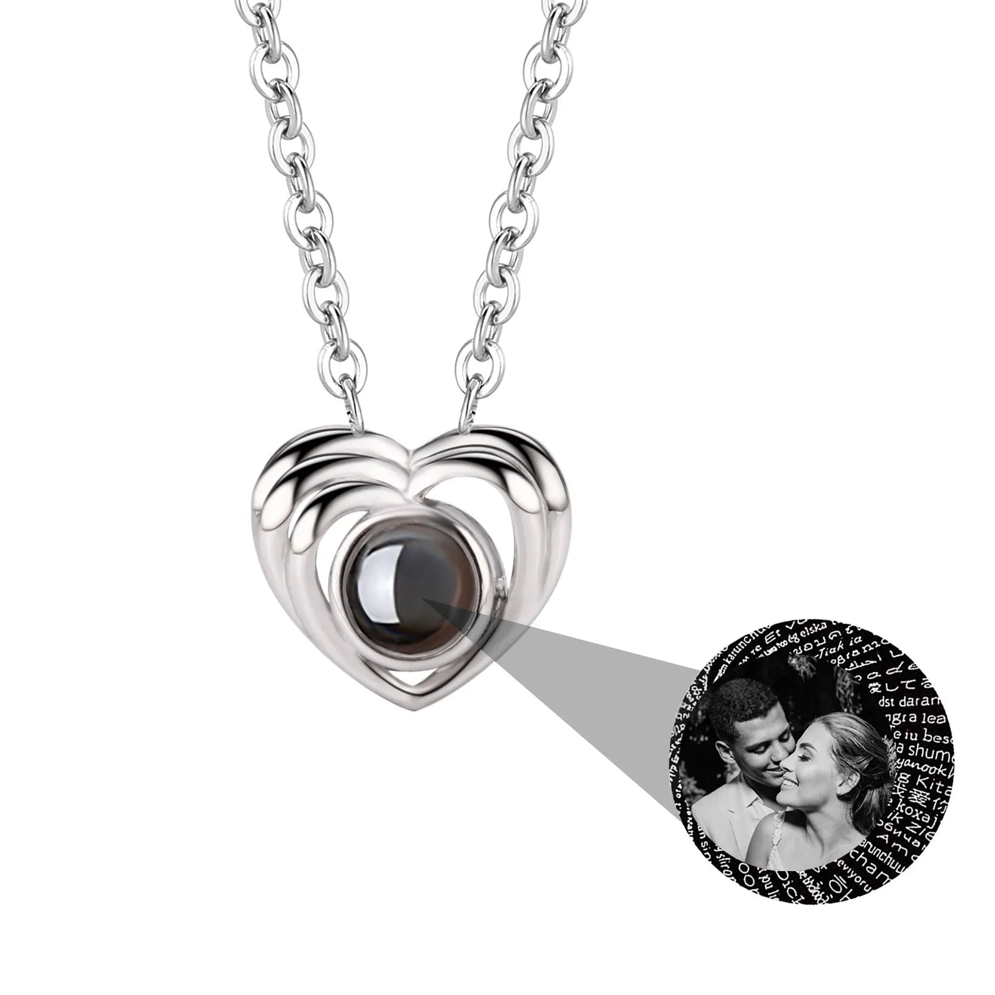 Customized photo necklace Projection Necklace Pendant For Lover Girlfriend - Blade & Thread