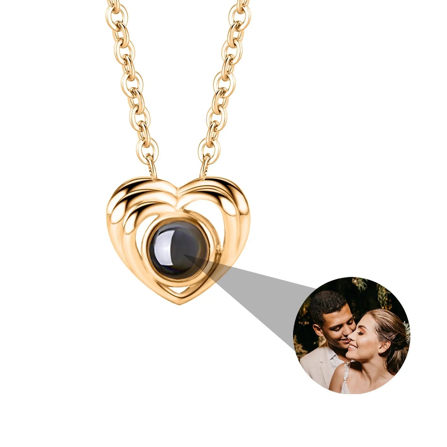 Customized photo necklace Projection Necklace Pendant For Lover Girlfriend - Blade & Thread