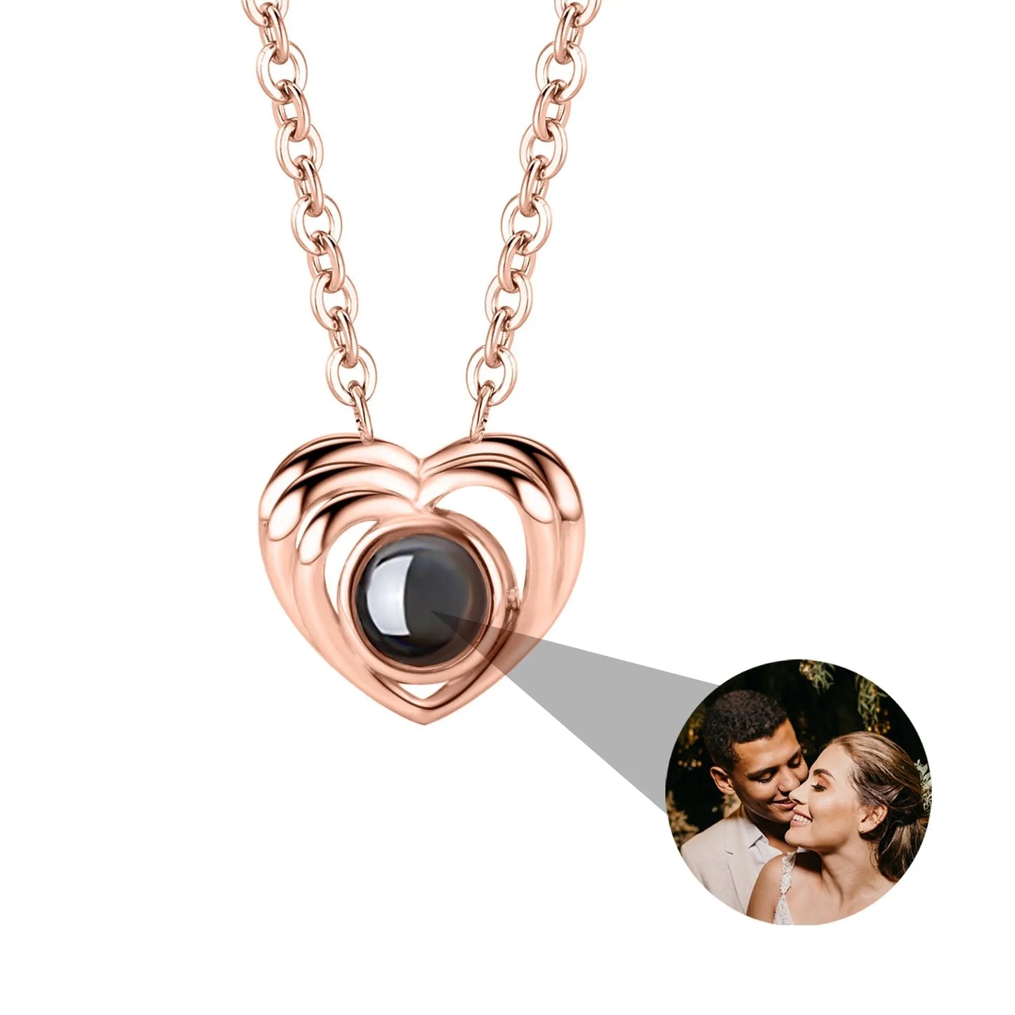 Customized photo necklace Projection Necklace Pendant For Lover Girlfriend - Blade & Thread