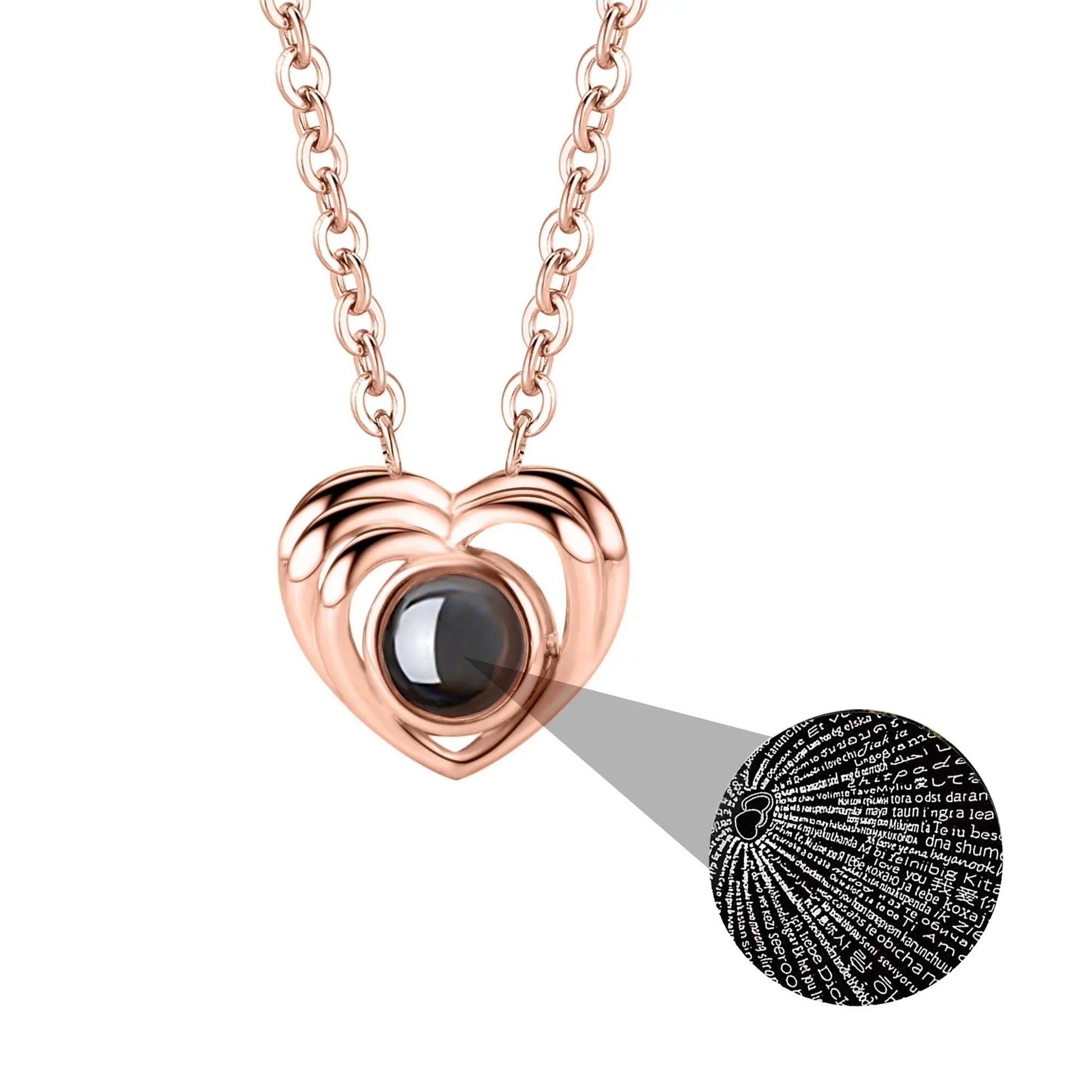 Customized photo necklace Projection Necklace Pendant For Lover Girlfriend - Blade & Thread
