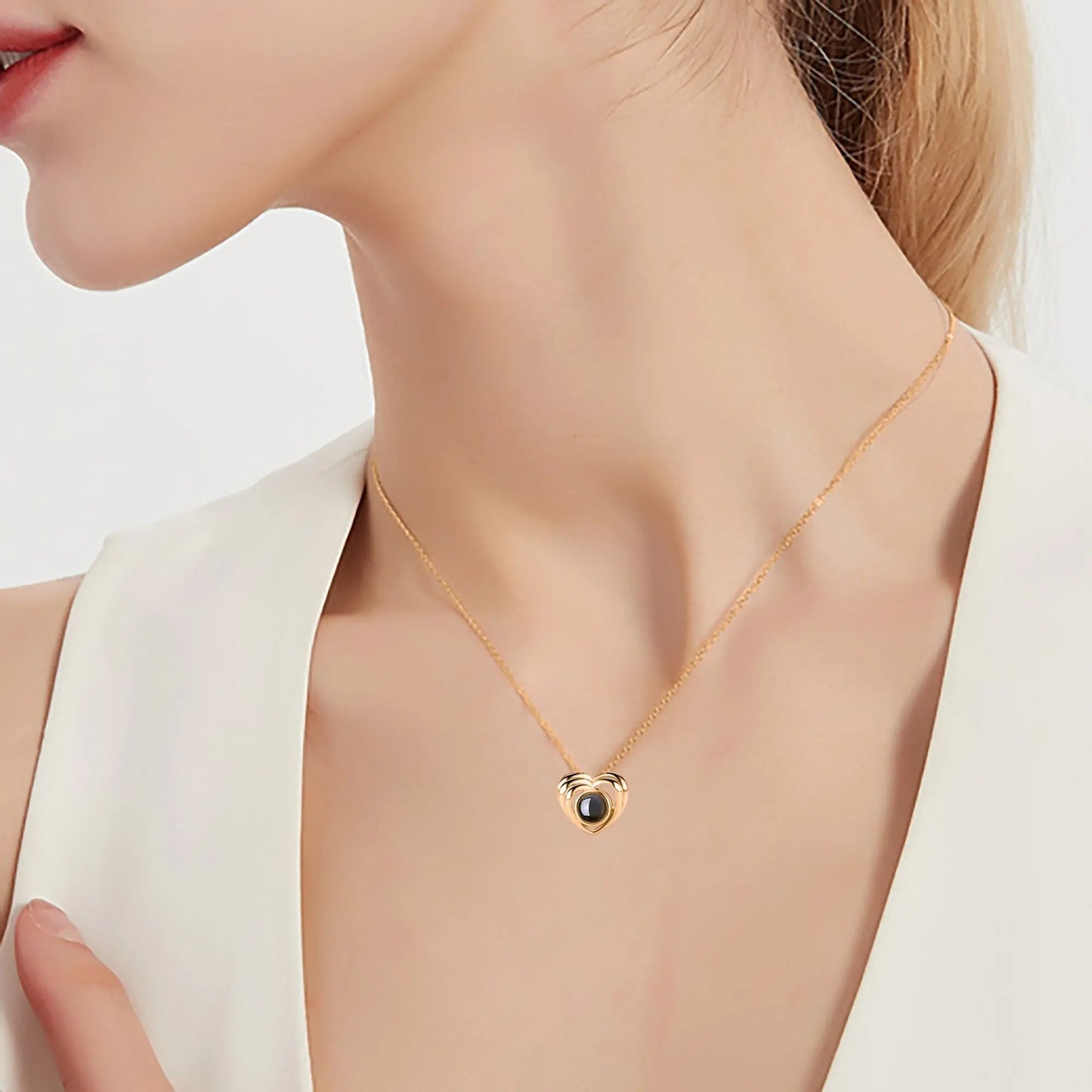 Customized photo necklace Projection Necklace Pendant For Lover Girlfriend - Blade & Thread