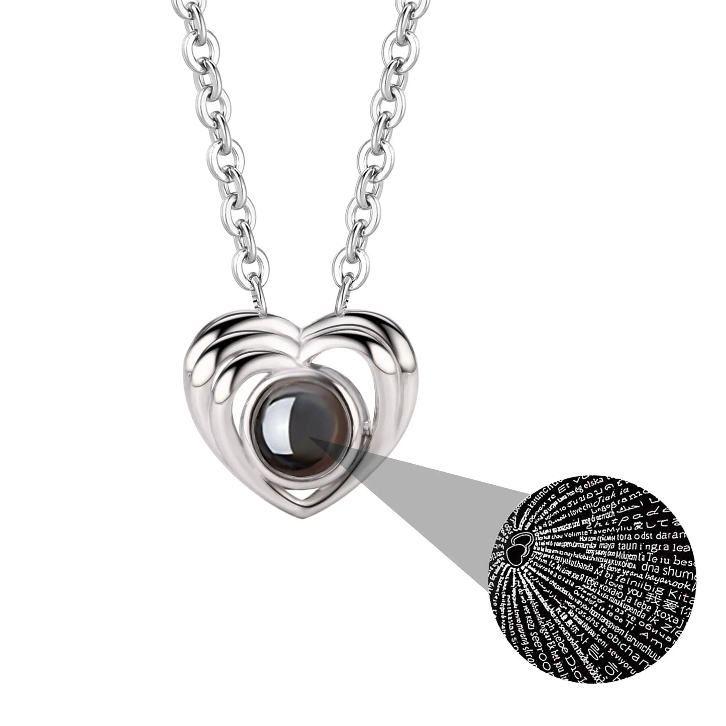 Customized photo necklace Projection Necklace Pendant For Lover Girlfriend - Blade & Thread