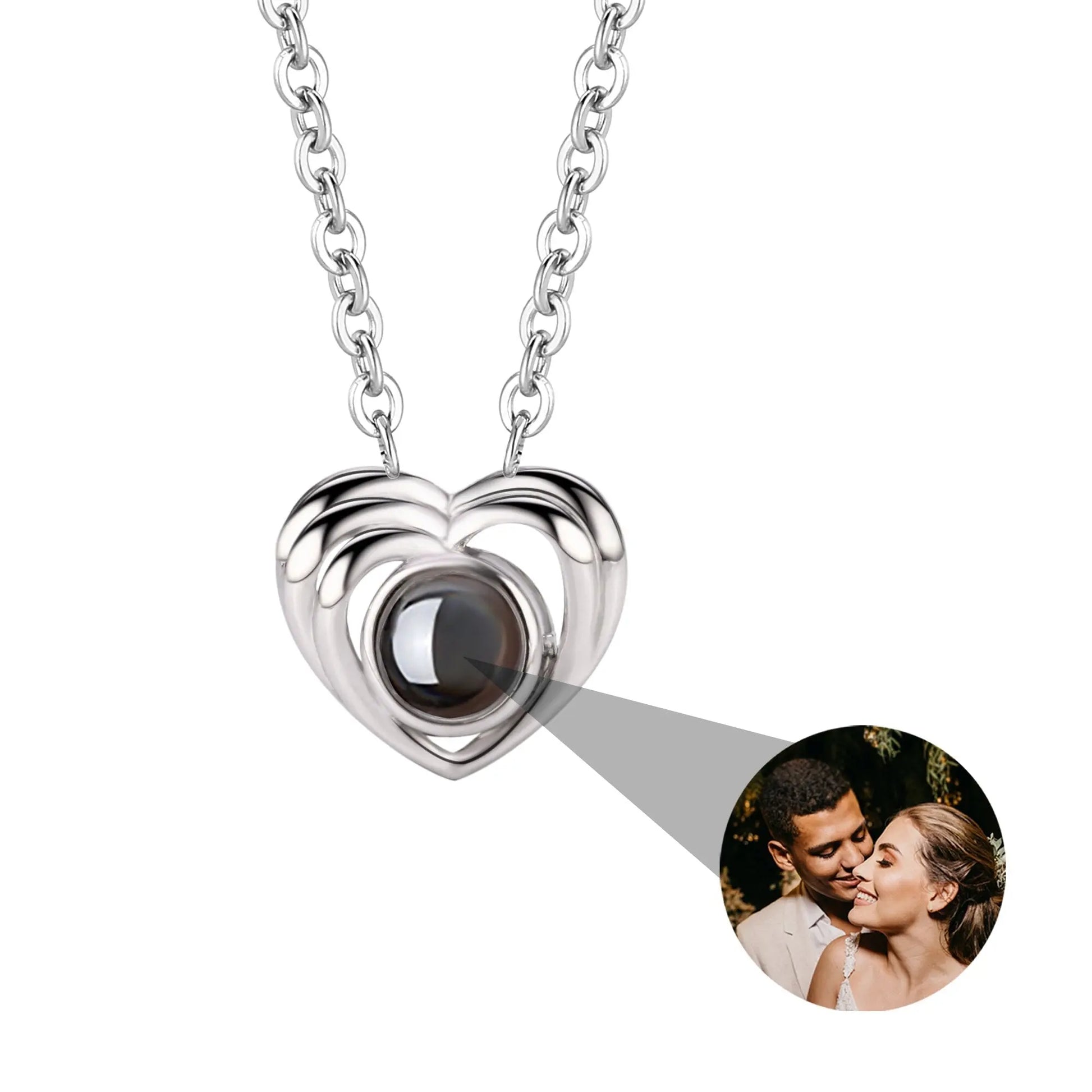 Customized photo necklace Projection Necklace Pendant For Lover Girlfriend - Blade & Thread