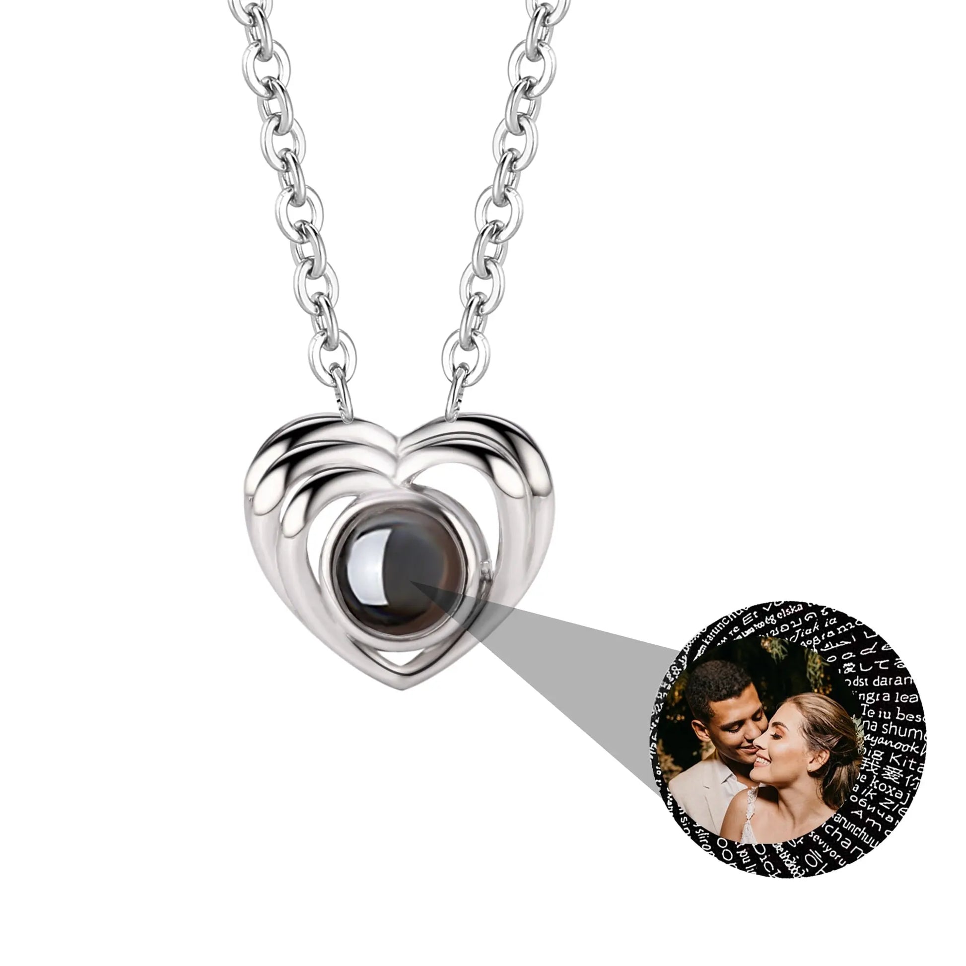 Customized photo necklace Projection Necklace Pendant For Lover Girlfriend - Blade & Thread