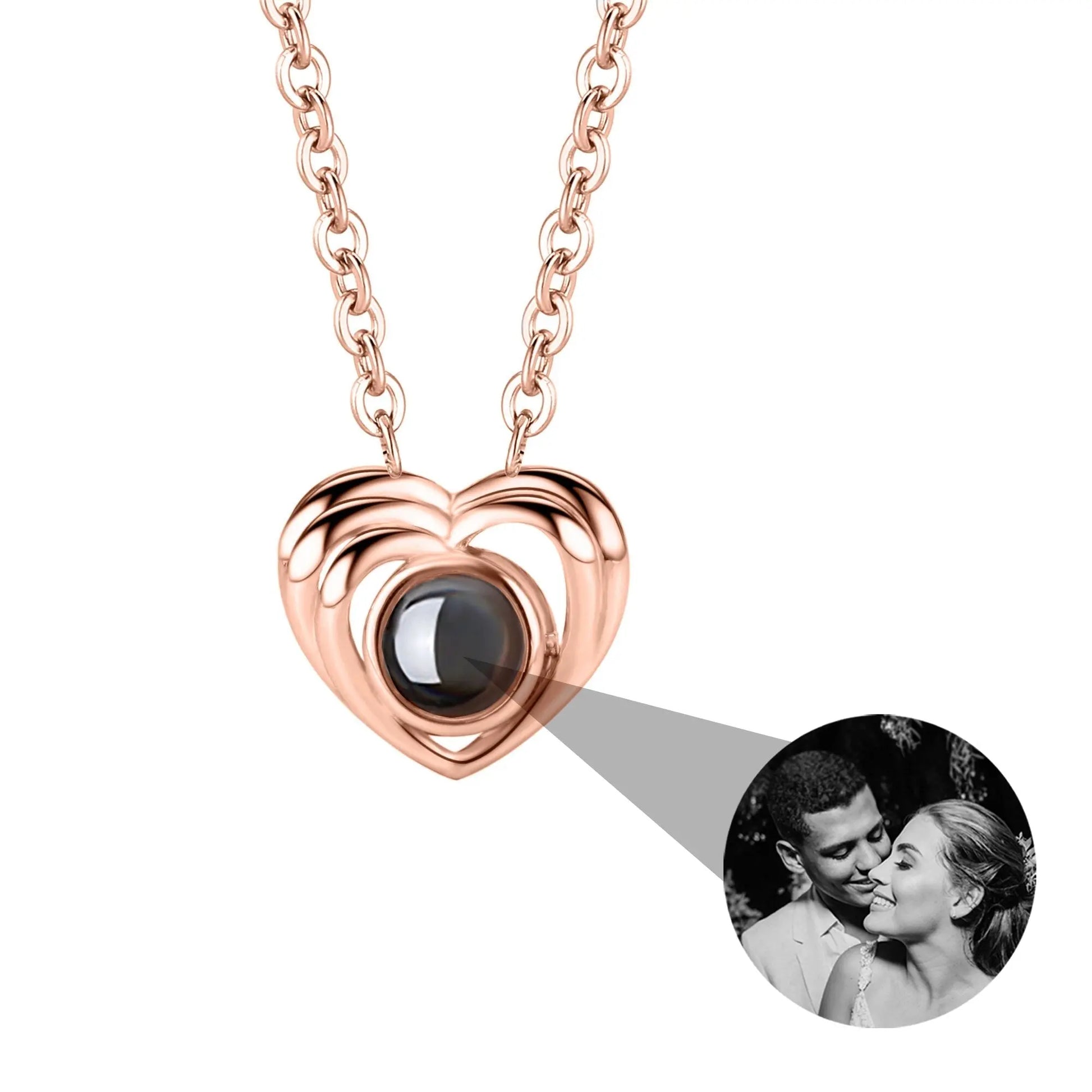 Customized photo necklace Projection Necklace Pendant For Lover Girlfriend - Blade & Thread