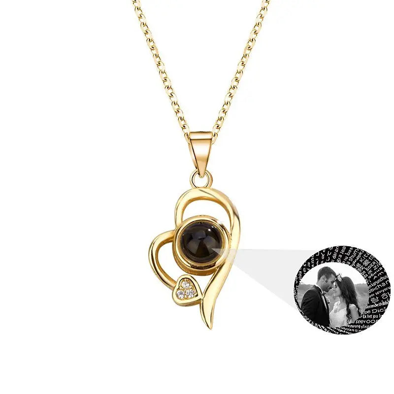 Customized photo projection necklace Couple Romantic Cute Accessories - Blade & Thread