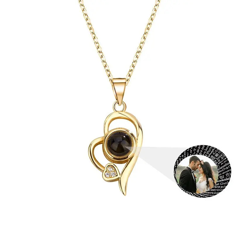 Customized photo projection necklace Couple Romantic Cute Accessories - Blade & Thread