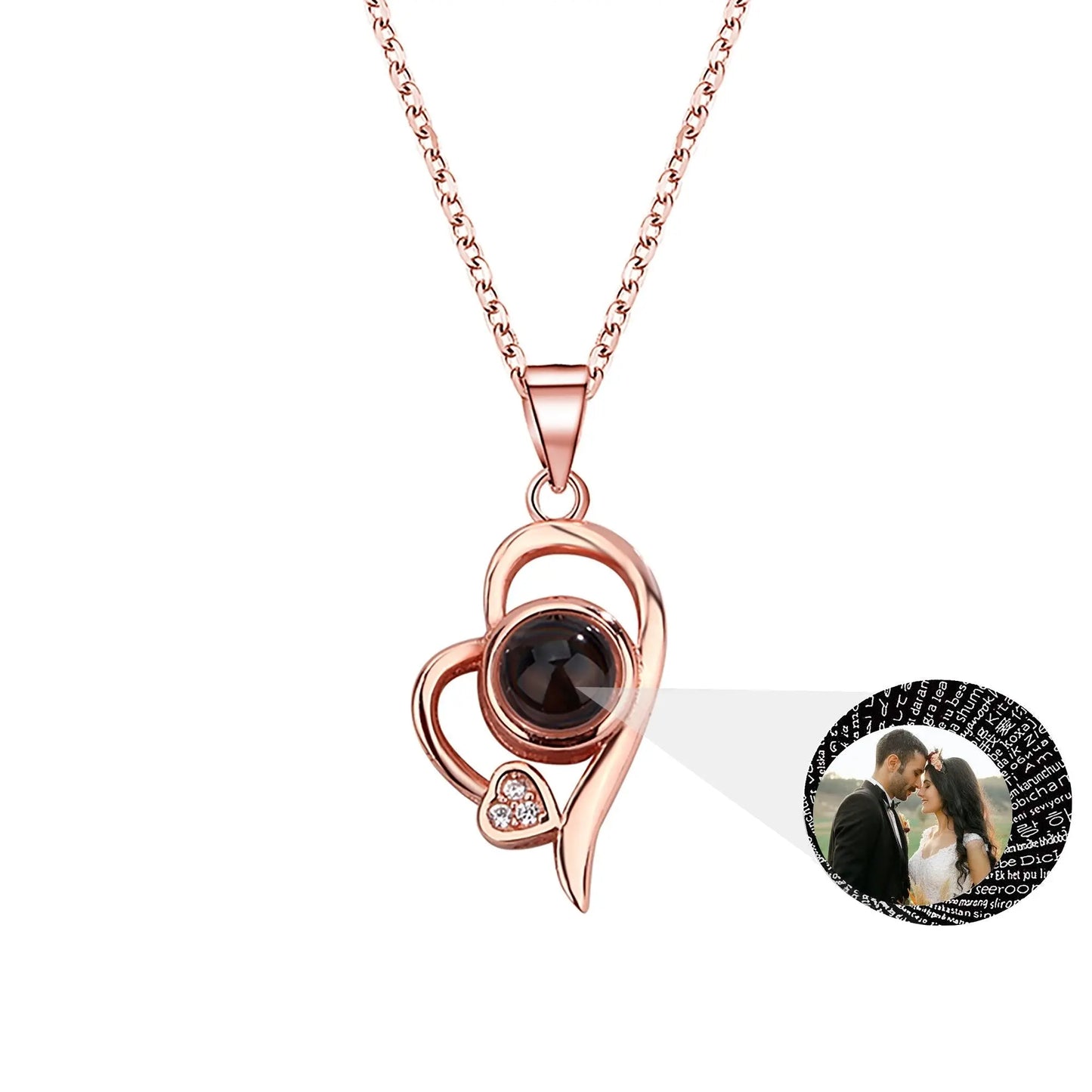 Customized photo projection necklace Couple Romantic Cute Accessories - Blade & Thread