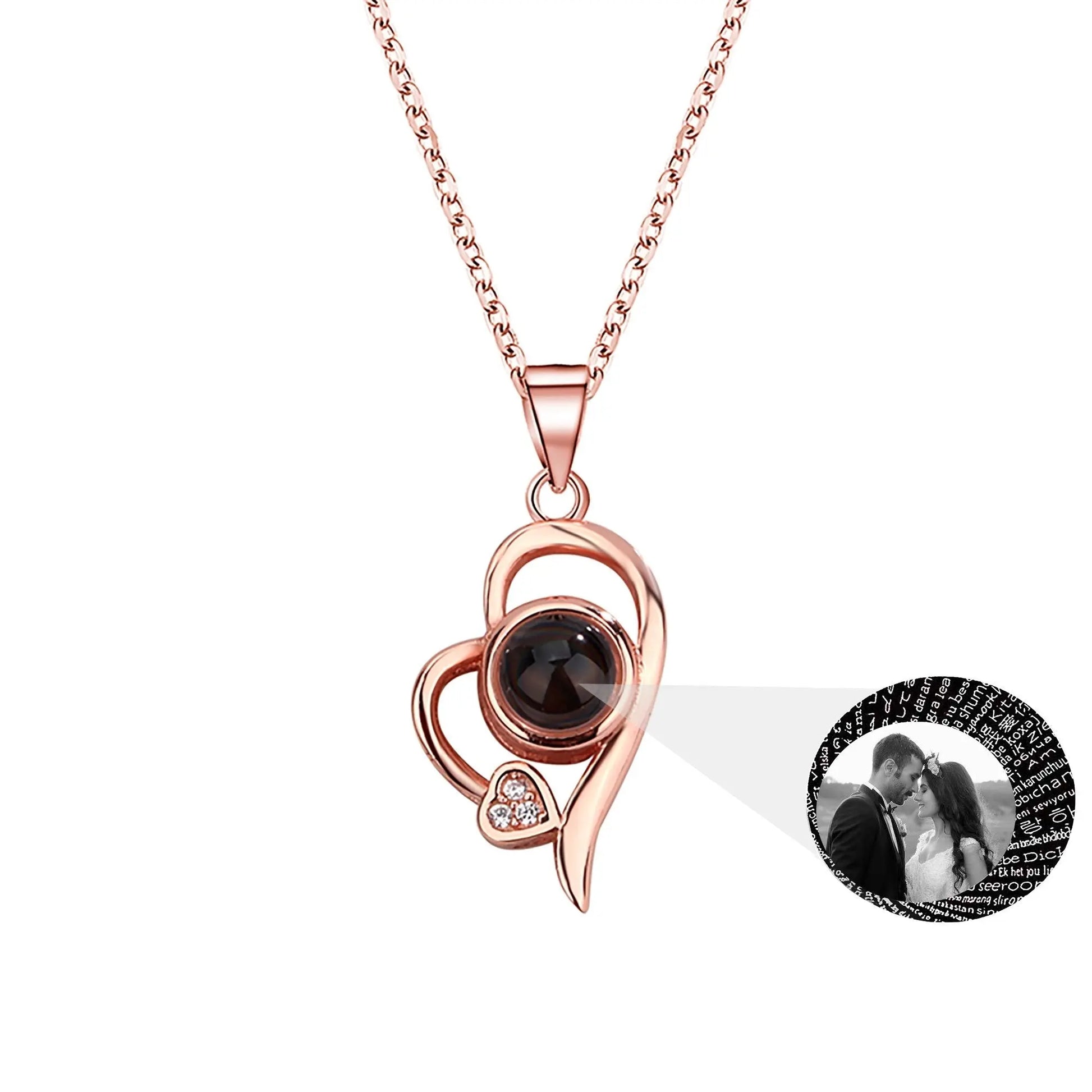 Customized photo projection necklace Couple Romantic Cute Accessories - Blade & Thread