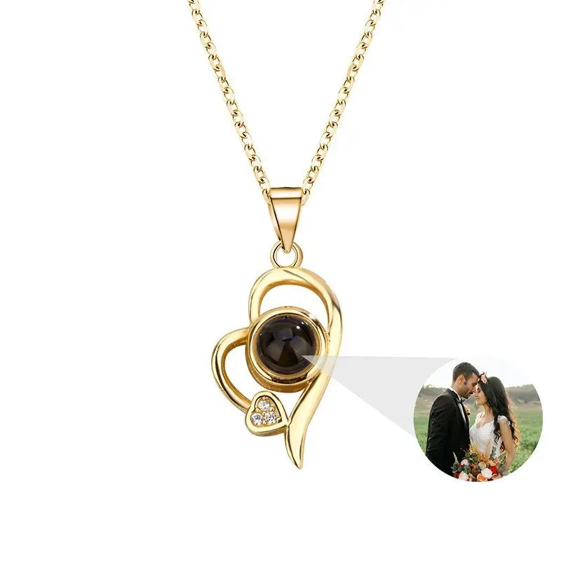 Customized photo projection necklace Couple Romantic Cute Accessories - Blade & Thread