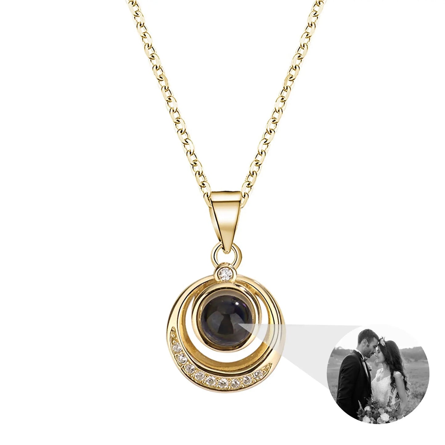 Customized photo projection necklace Creative Pendant is a Commemorative Gift - Blade & Thread