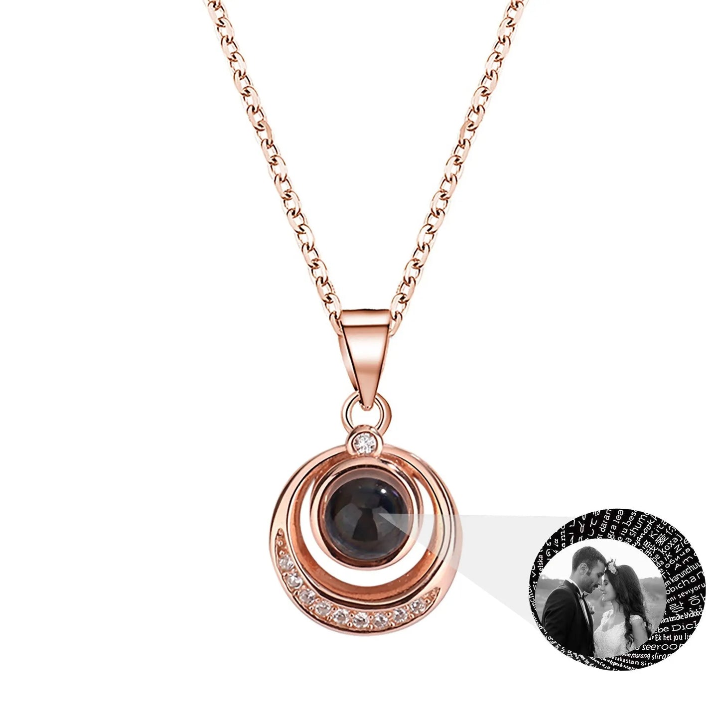 Customized photo projection necklace Creative Pendant is a Commemorative Gift - Blade & Thread