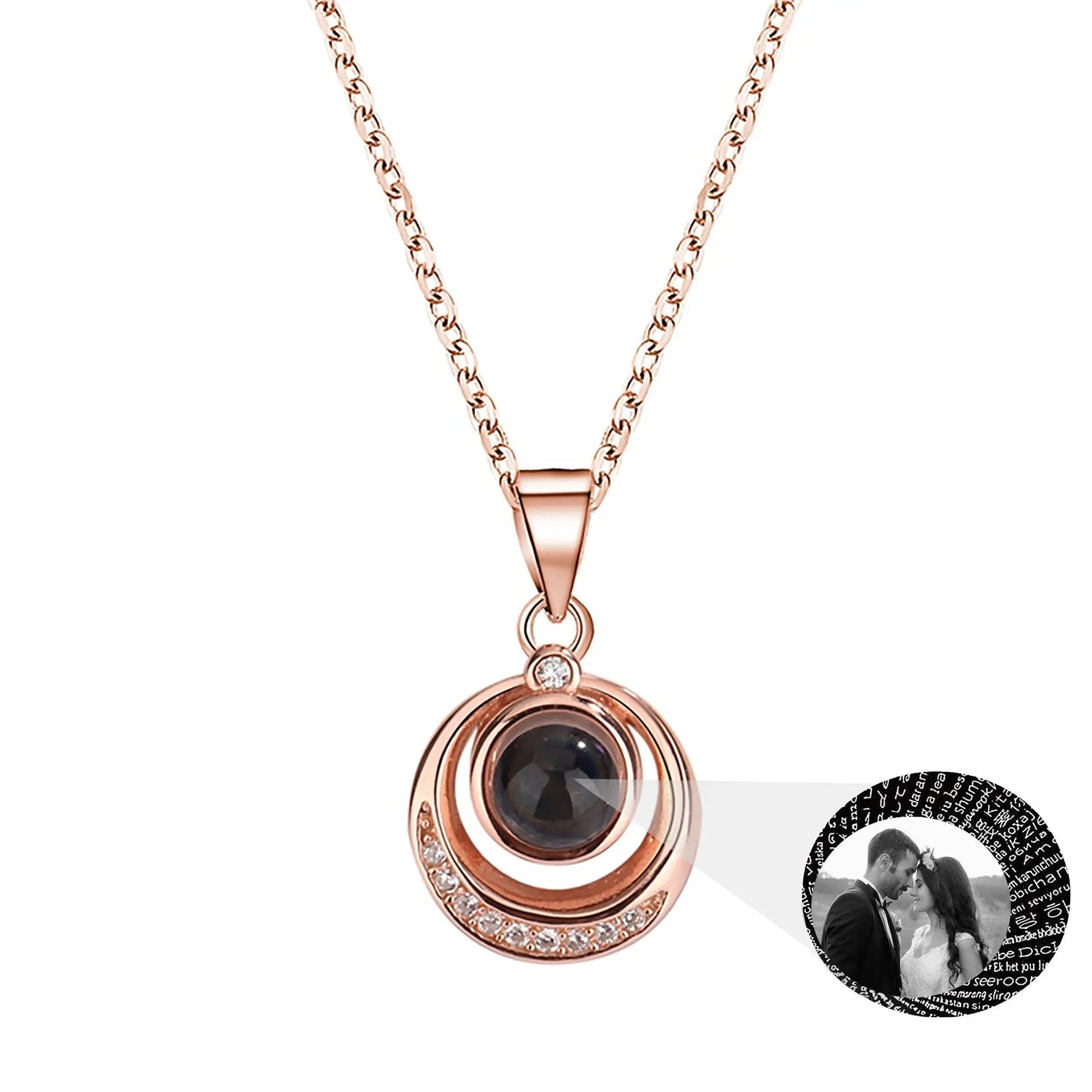 Customized photo projection necklace Creative Pendant is a Commemorative Gift - Blade & Thread