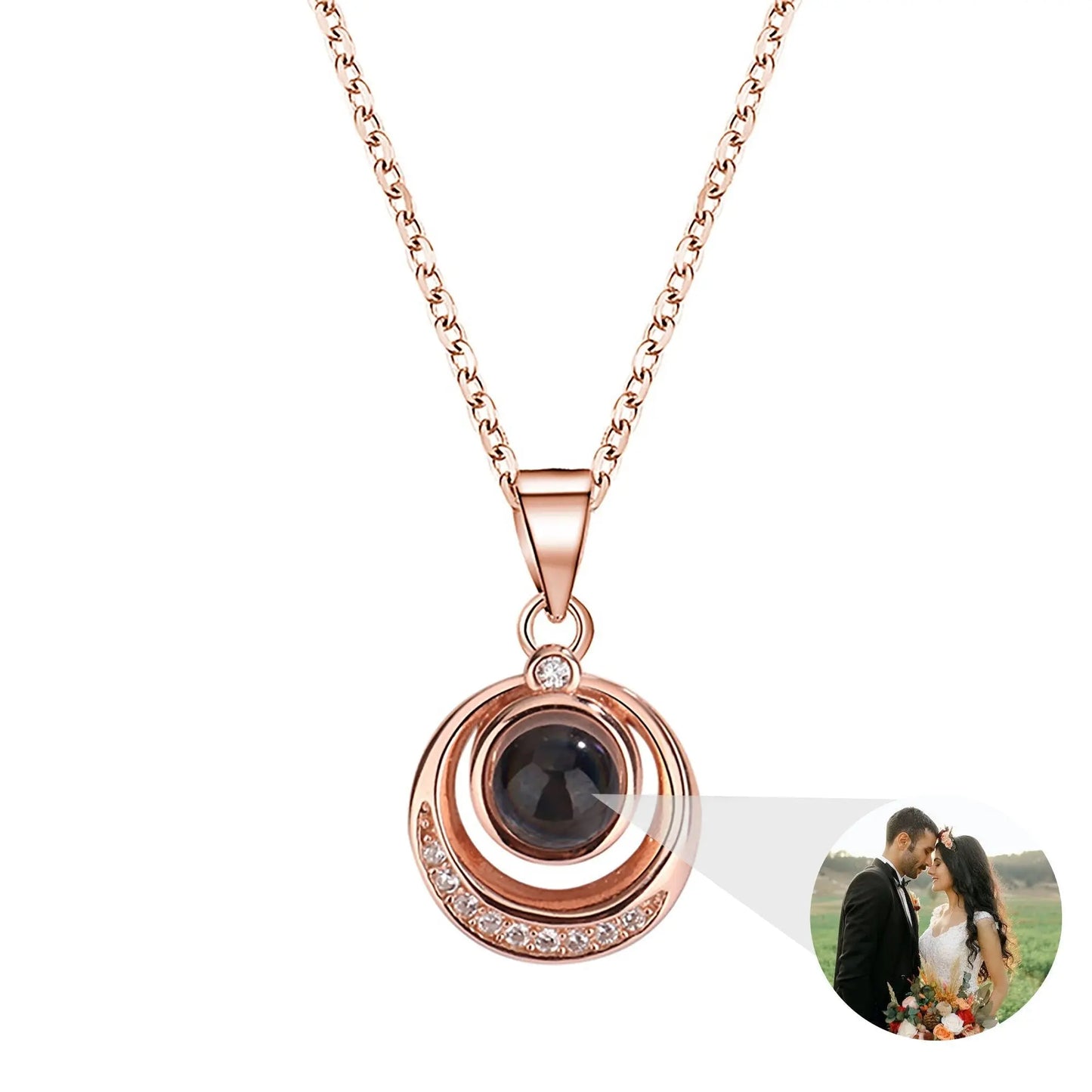 Customized photo projection necklace Creative Pendant is a Commemorative Gift - Blade & Thread