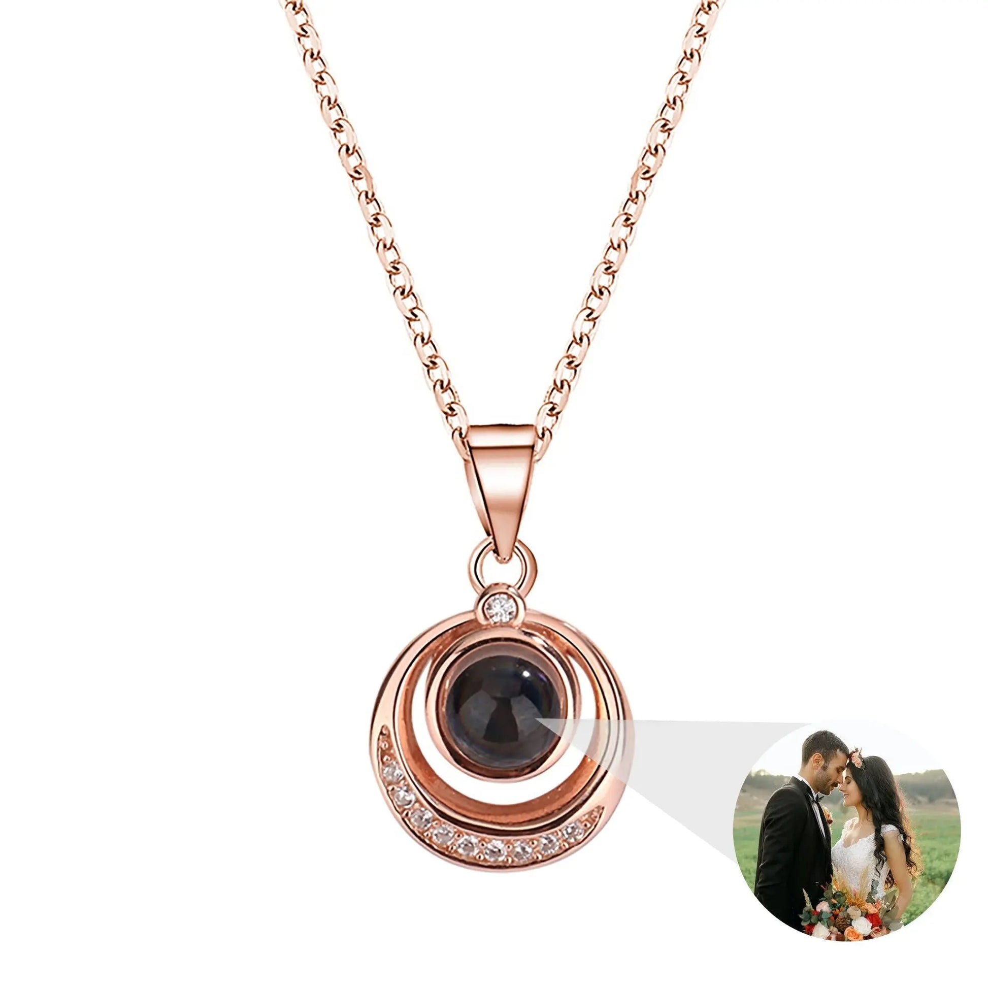 Customized photo projection necklace Creative Pendant is a Commemorative Gift - Blade & Thread
