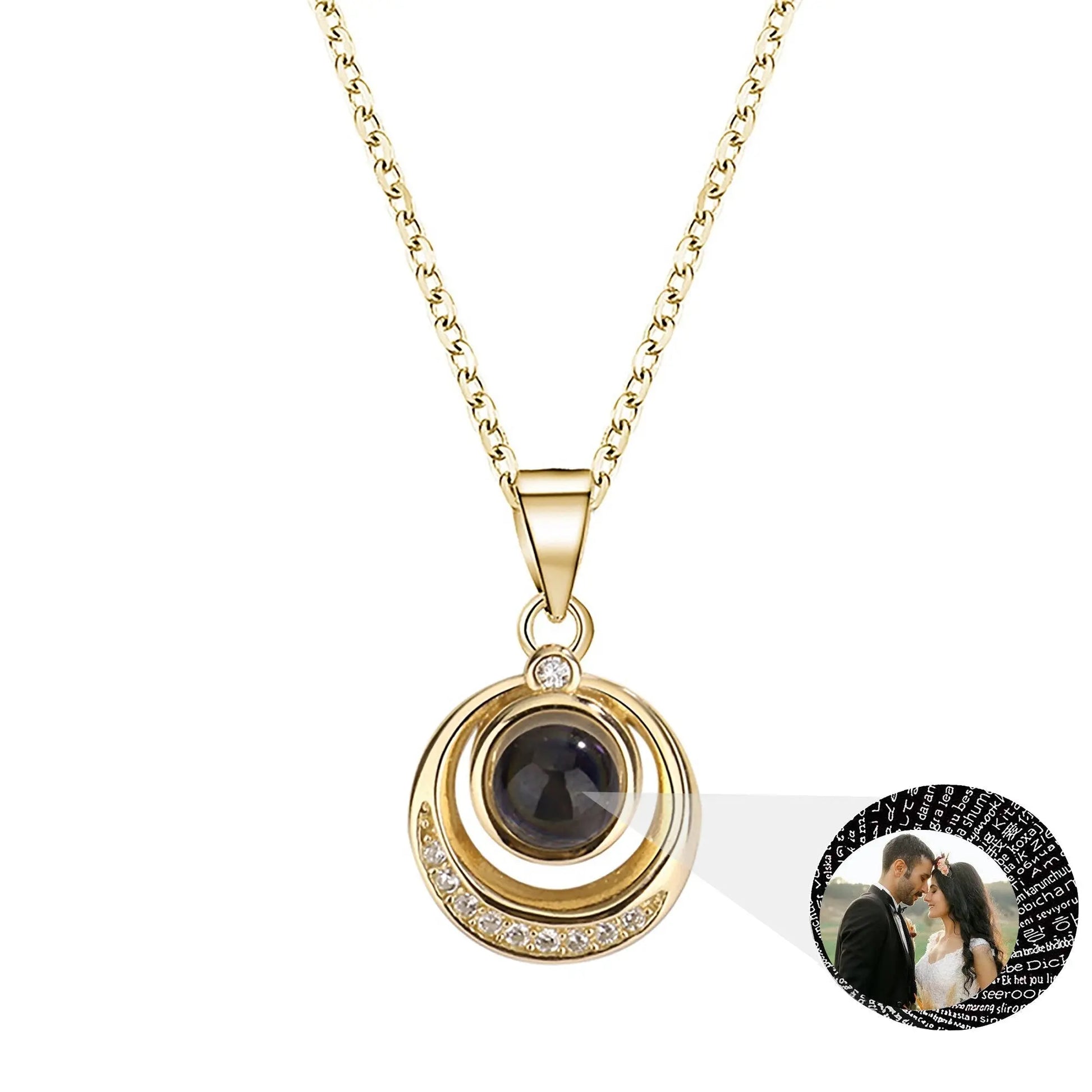 Customized photo projection necklace Creative Pendant is a Commemorative Gift - Blade & Thread