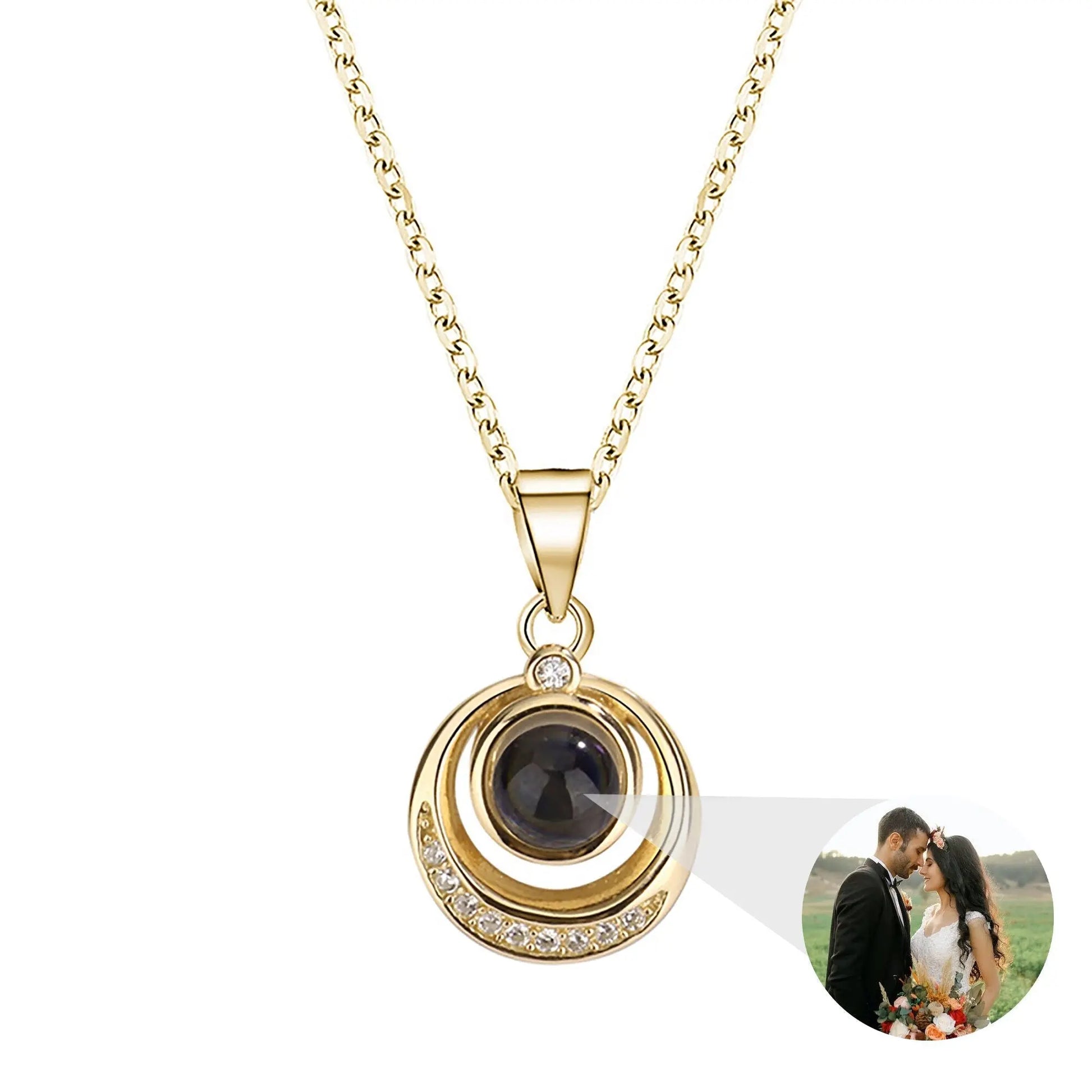 Customized photo projection necklace Creative Pendant is a Commemorative Gift - Blade & Thread