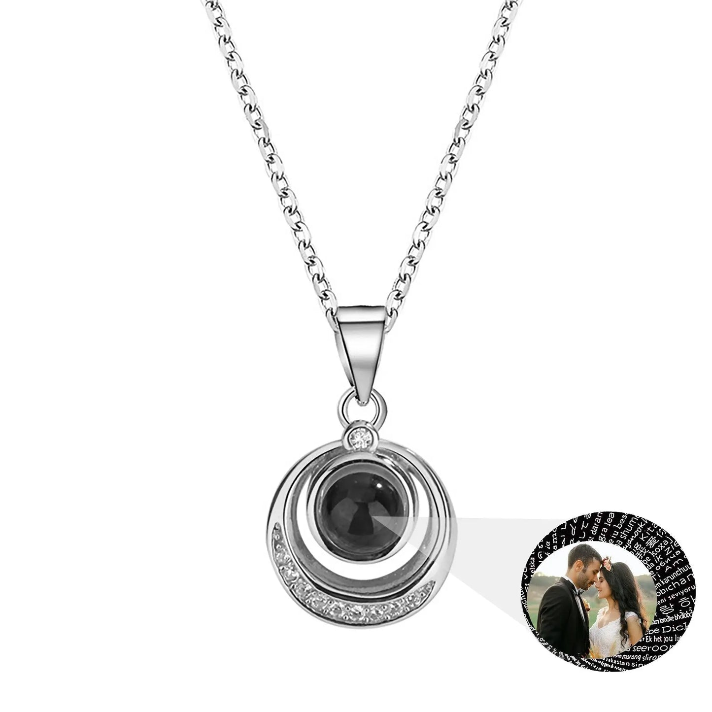 Customized photo projection necklace Creative Pendant is a Commemorative Gift - Blade & Thread