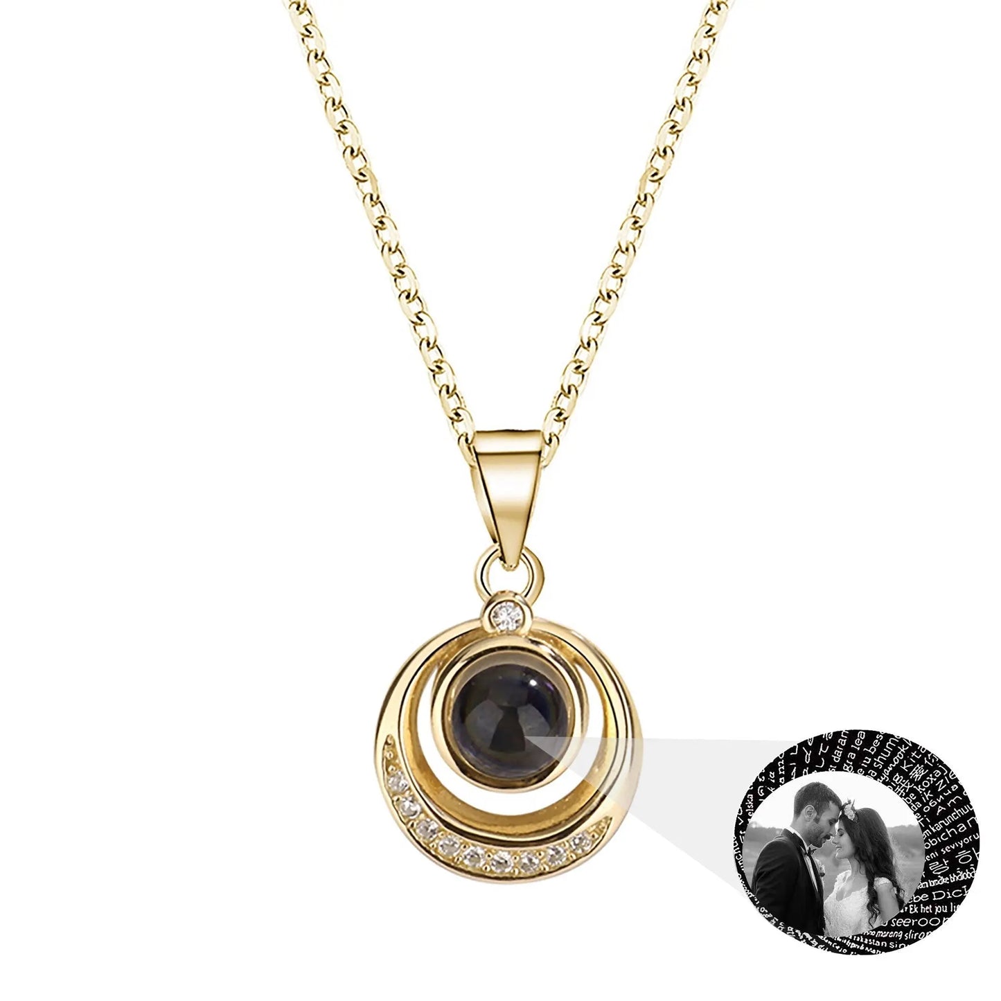 Customized photo projection necklace Creative Pendant is a Commemorative Gift - Blade & Thread