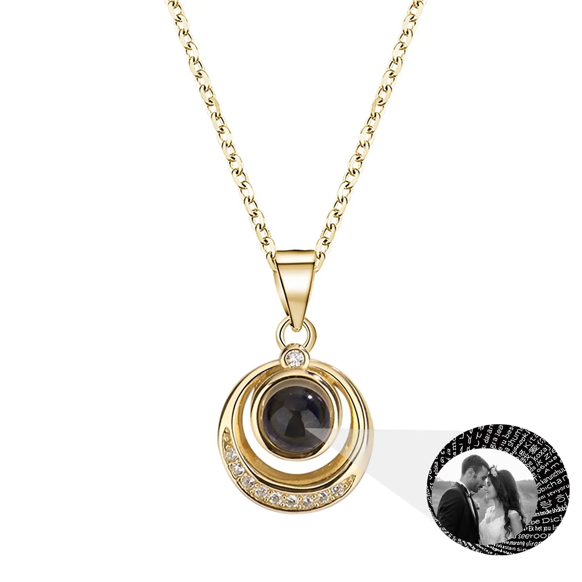 Customized photo projection necklace Creative Pendant is a Commemorative Gift - Blade & Thread