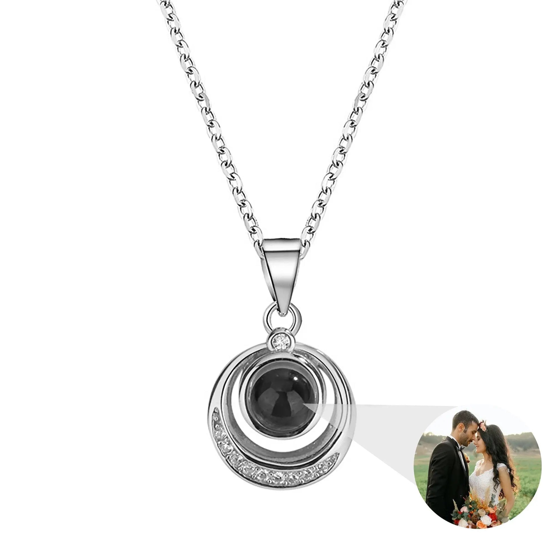Customized photo projection necklace Creative Pendant is a Commemorative Gift - Blade & Thread
