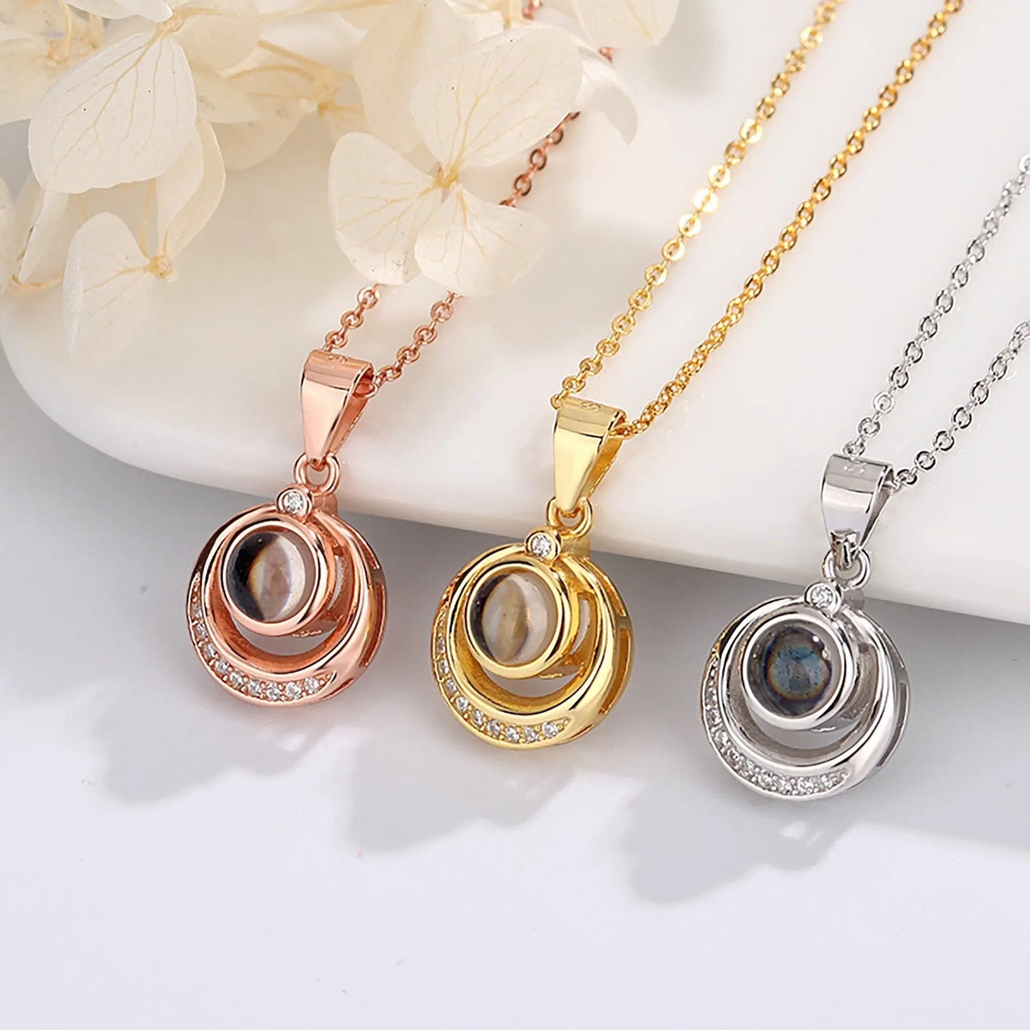 Customized photo projection necklace Creative Pendant is a Commemorative Gift - Blade & Thread