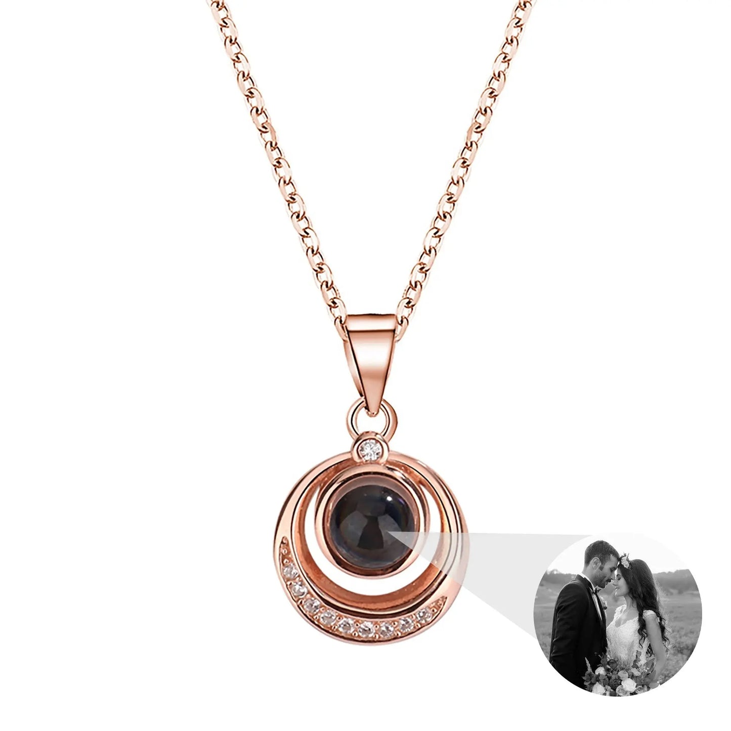 Customized photo projection necklace Creative Pendant is a Commemorative Gift - Blade & Thread