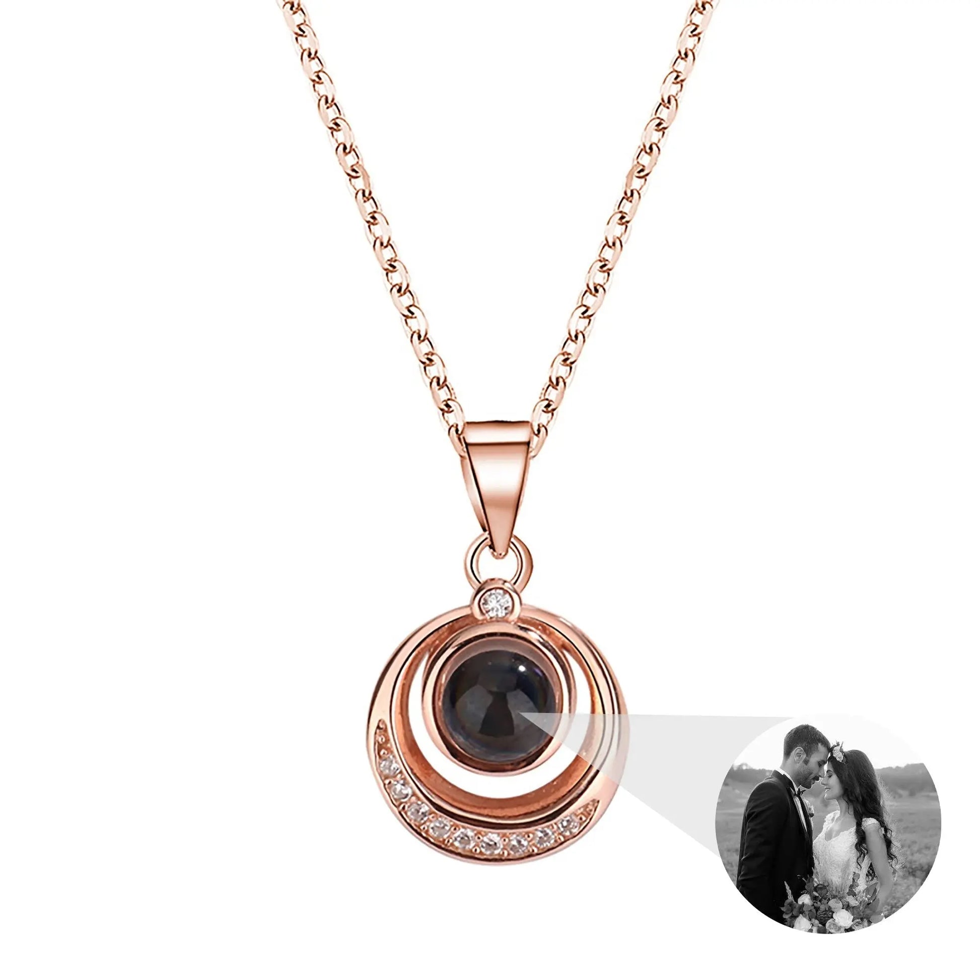 Customized photo projection necklace Creative Pendant is a Commemorative Gift - Blade & Thread