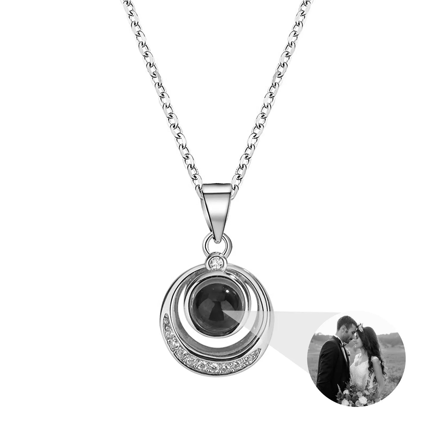 Customized photo projection necklace Creative Pendant is a Commemorative Gift - Blade & Thread