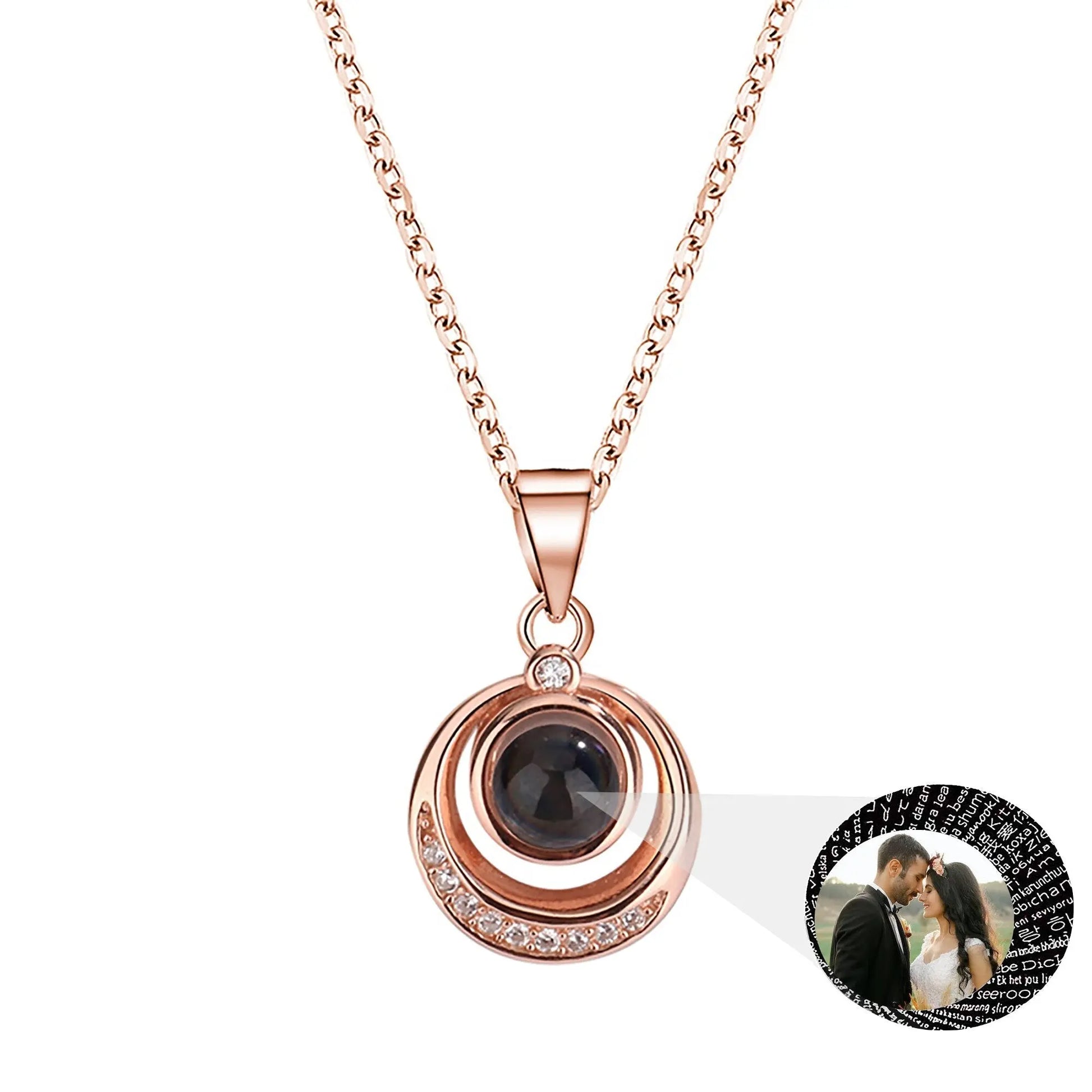 Customized photo projection necklace Creative Pendant is a Commemorative Gift - Blade & Thread