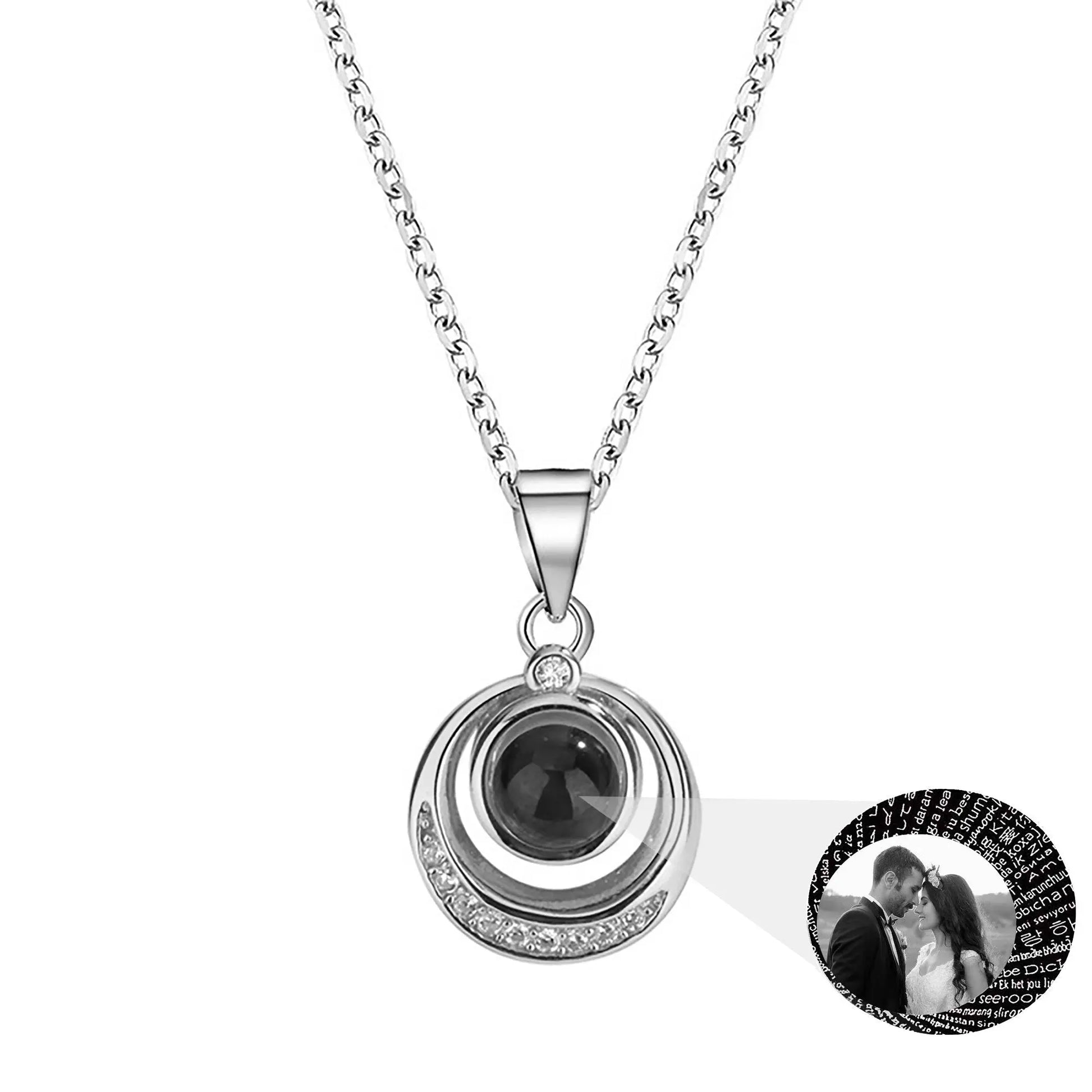 Customized photo projection necklace Creative Pendant is a Commemorative Gift - Blade & Thread
