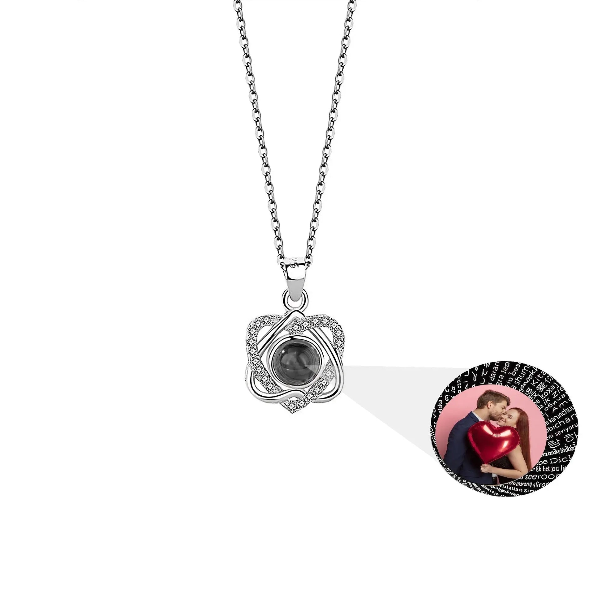 Customized photo projectionNecklace Heart Pendant Wedding Romantic Memory Projection Necklace - Blade & Thread